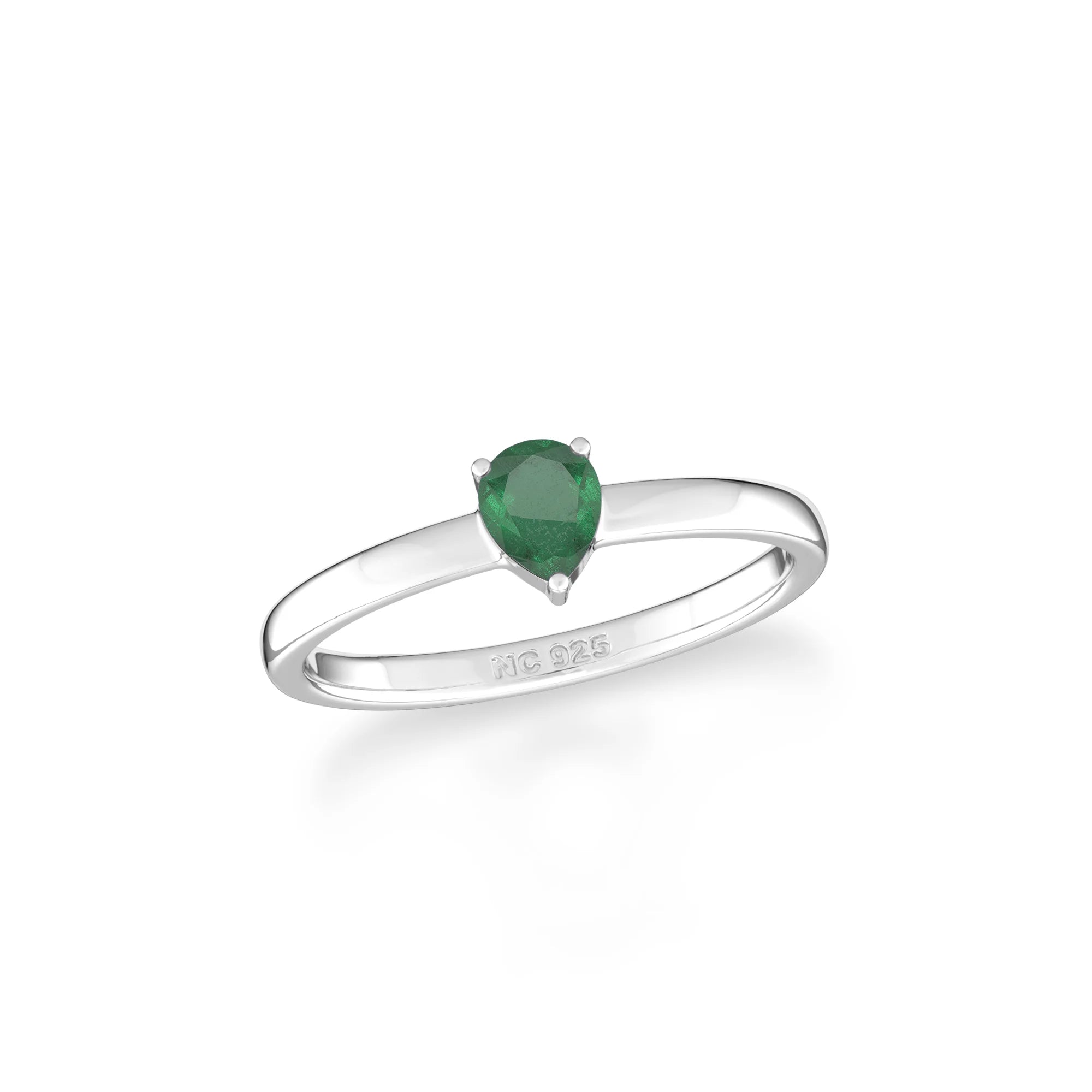 emerald stackable prong-set ring