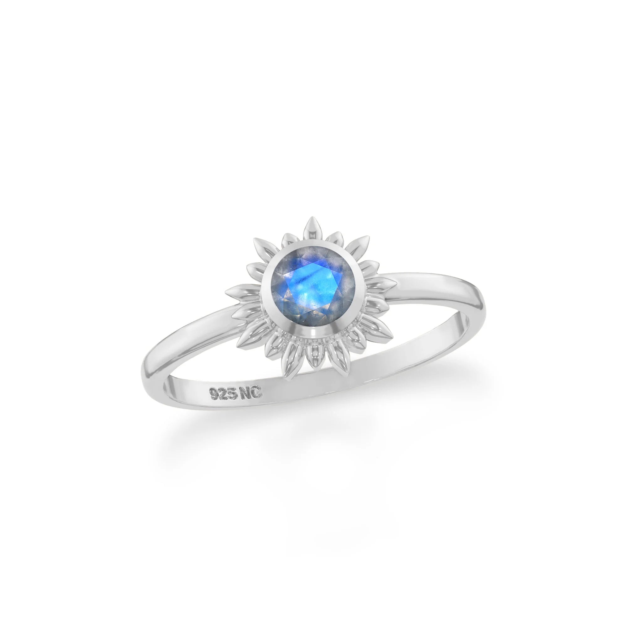 labradorite stackable bezel-set ring