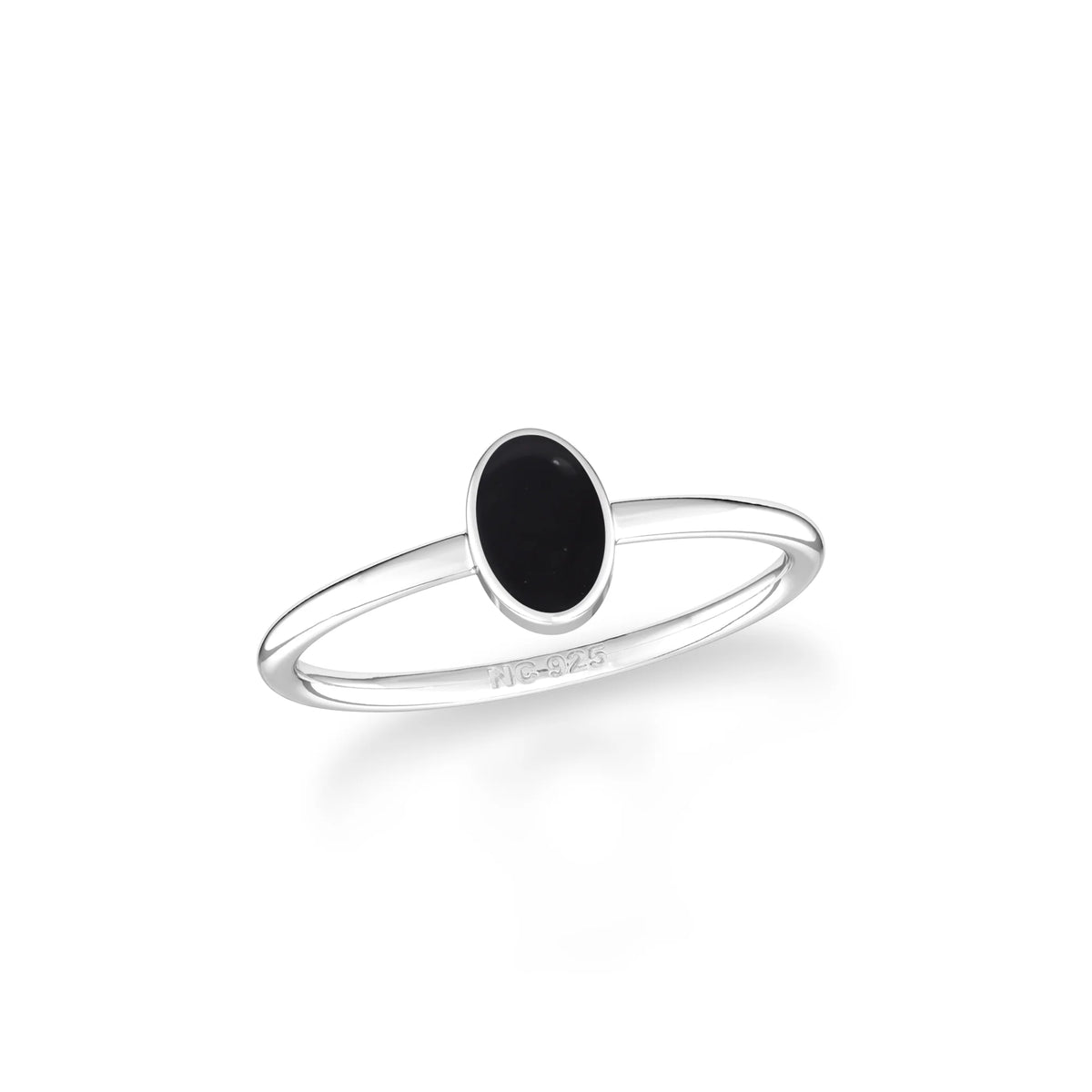 shungite bezel-set ring