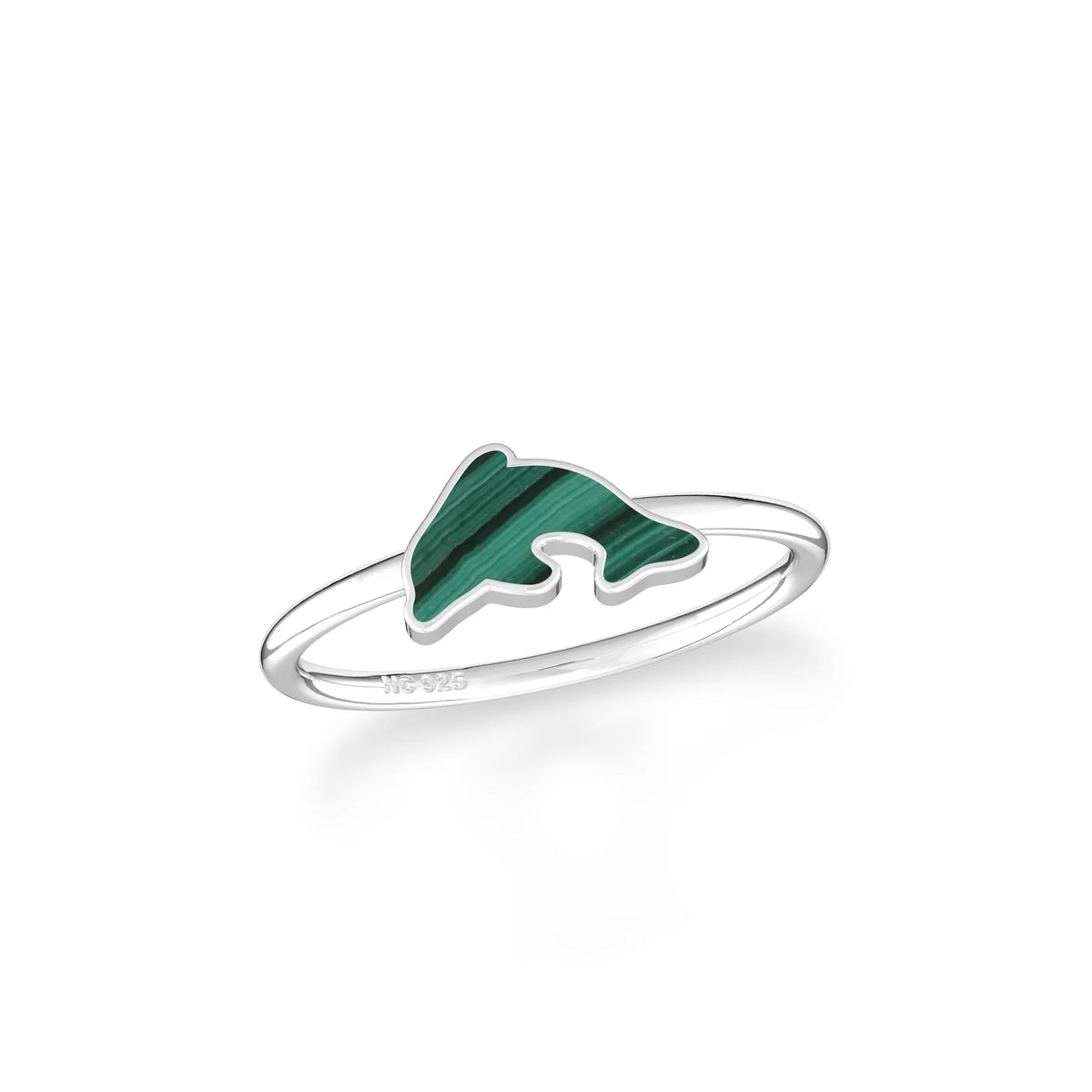 malachite stackable bezel-set ring