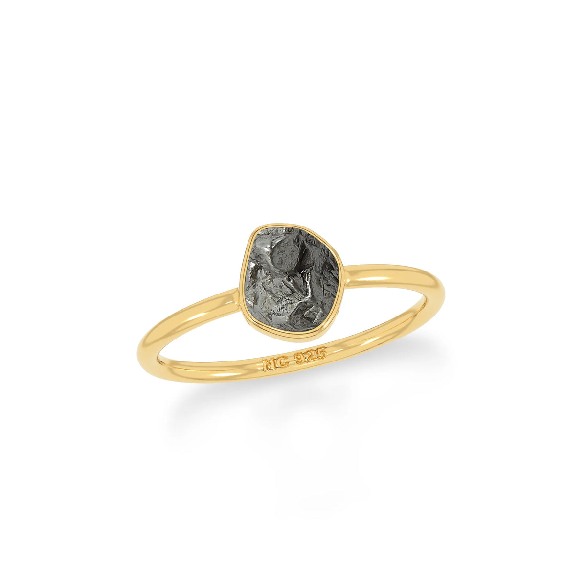 meteorite stackable bezel-set ring