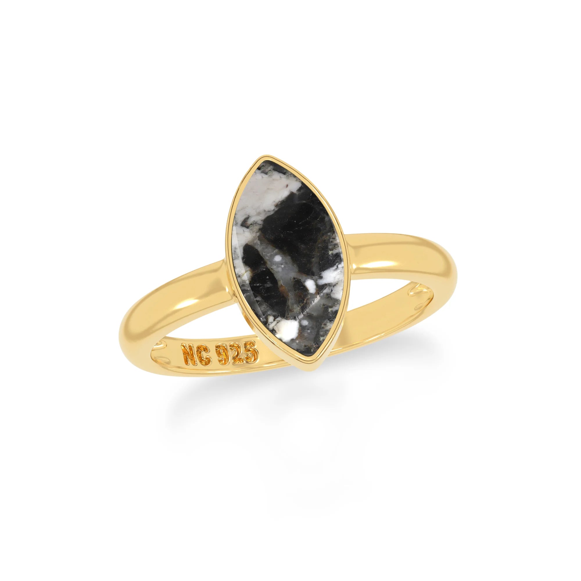 white-buffalo bezel-set ring