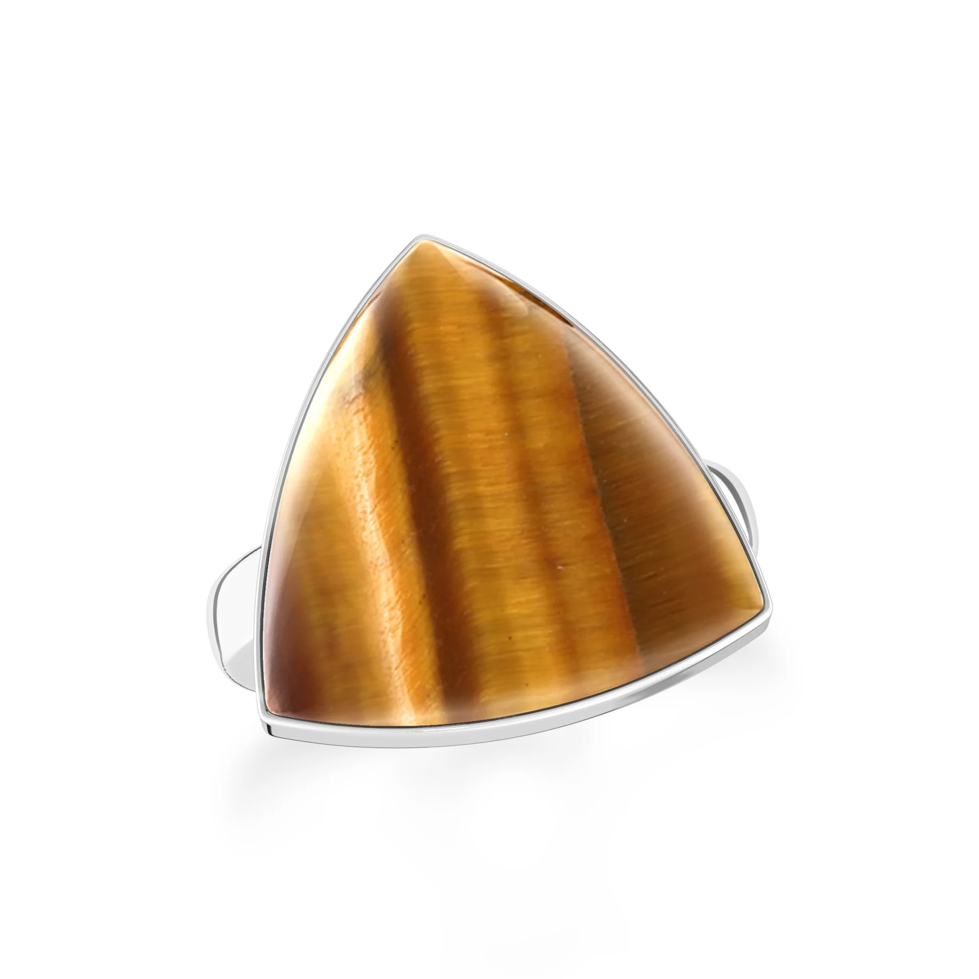 tiger-eye bezel-set ring