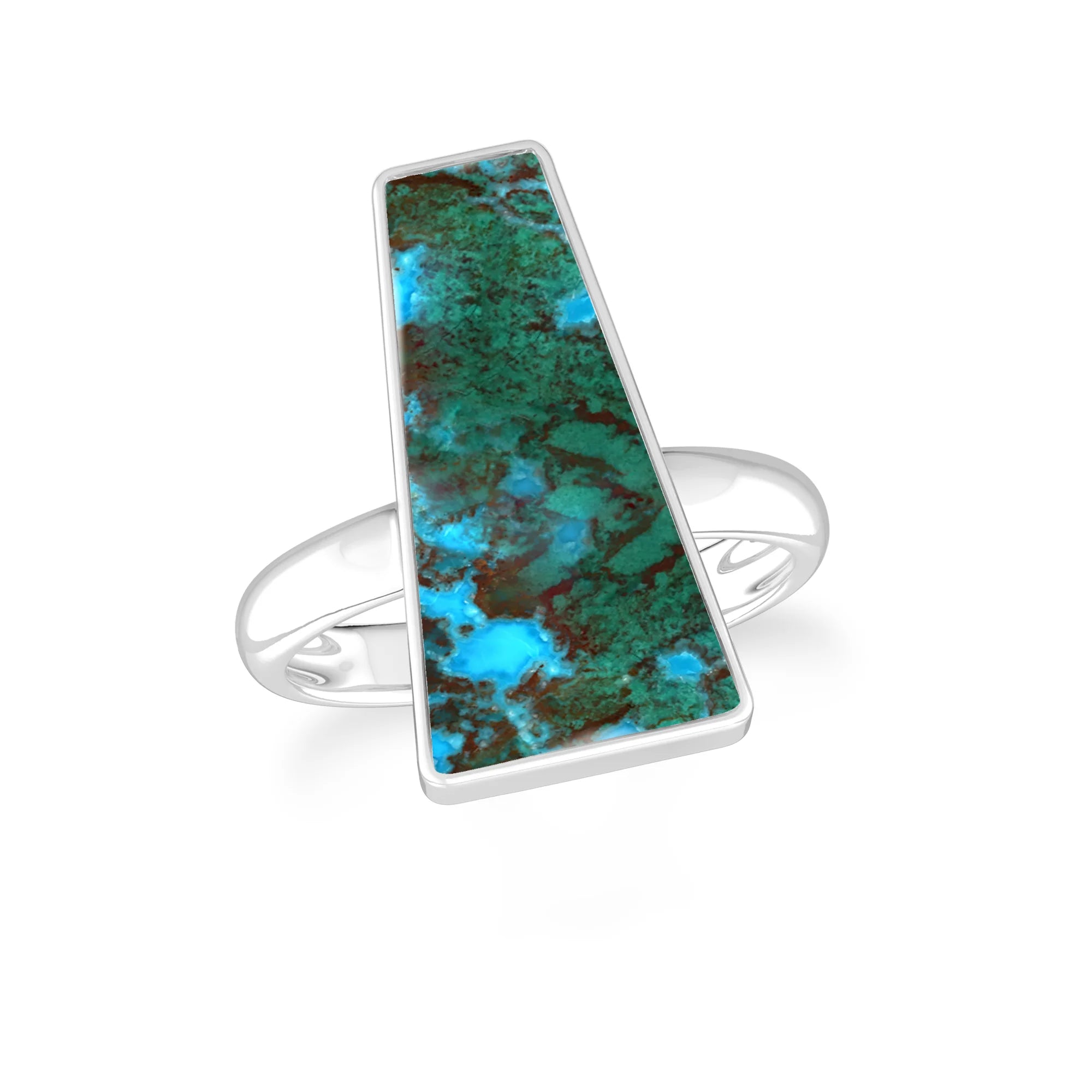 chrysocolla bezel-set ring