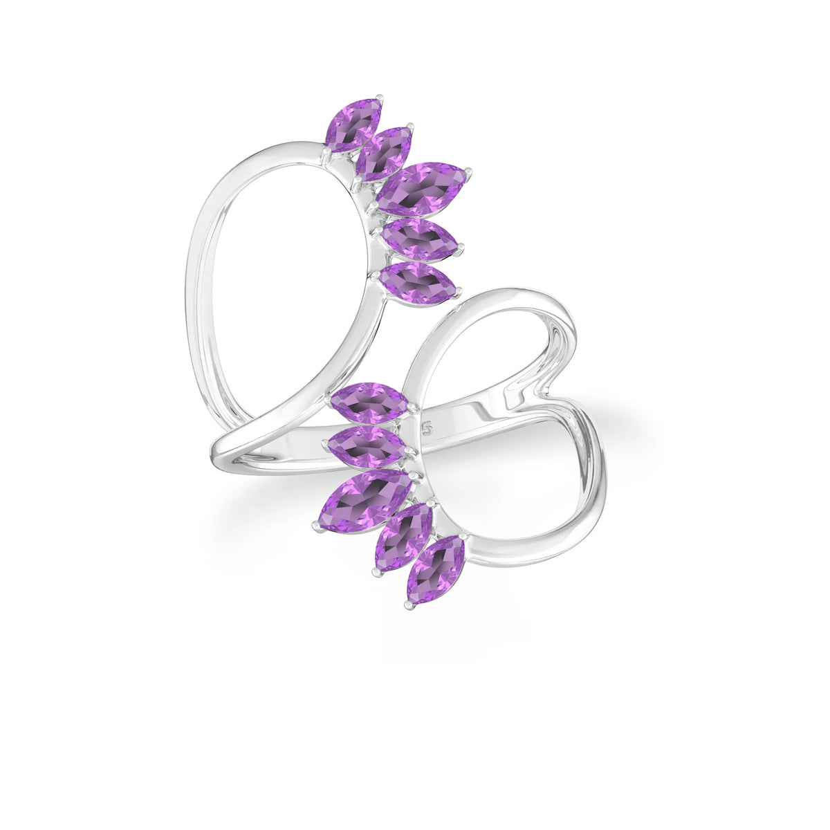 amethyst prong-set ring