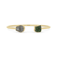 meteorite with moldavite twister bracelet