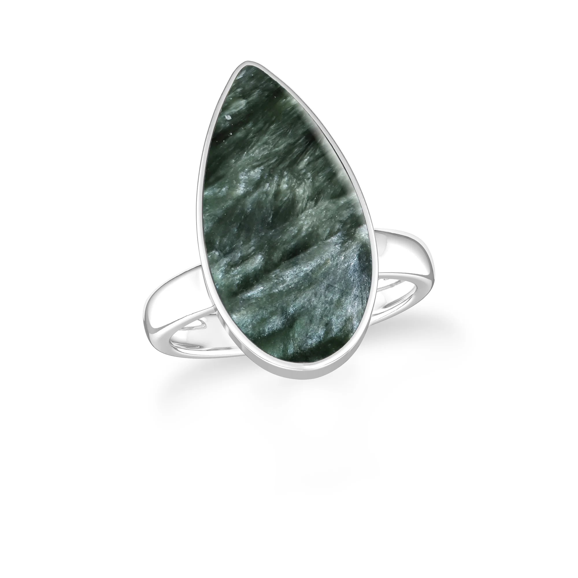 seraphinite bezel-set ring
