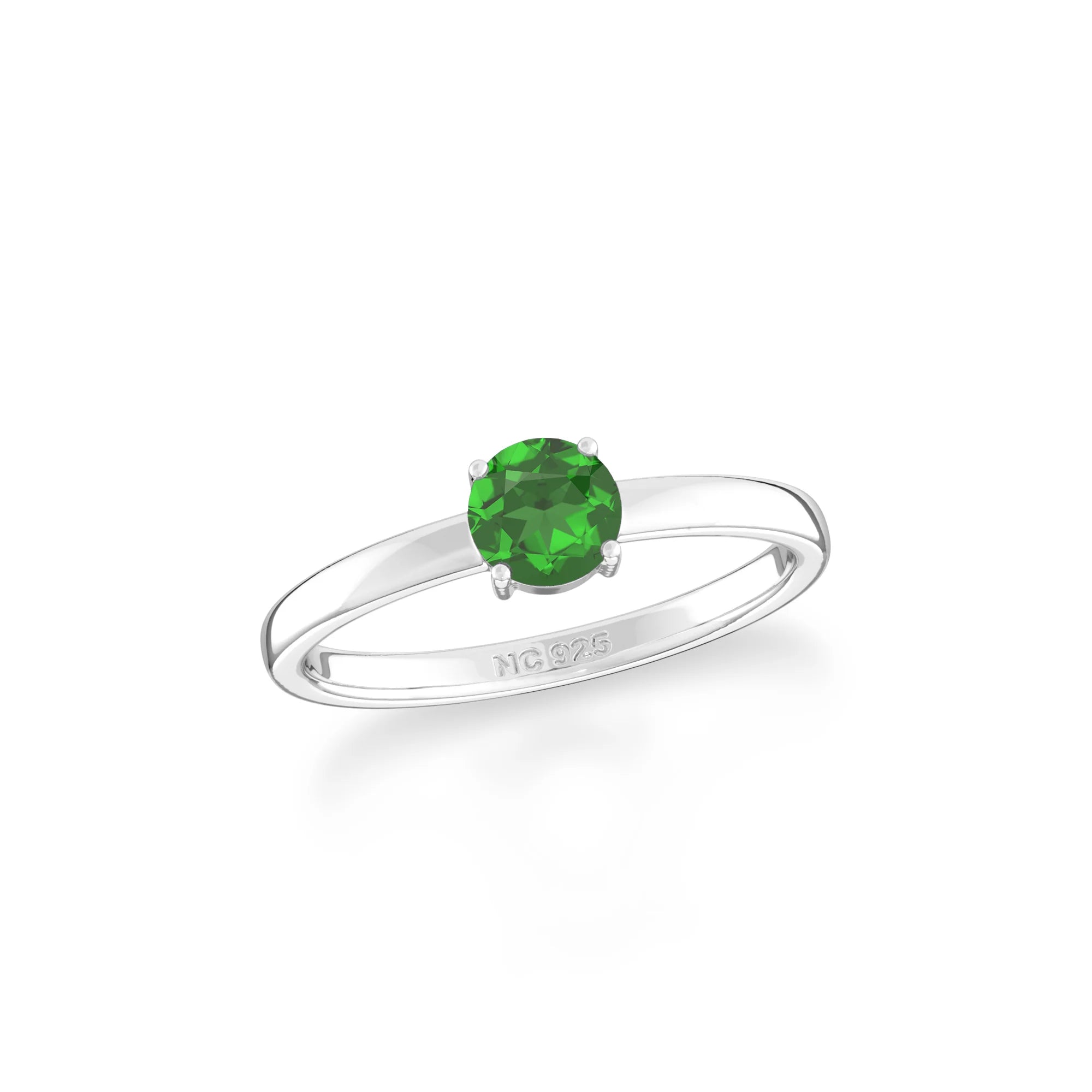 chrome diopside stackable prong-set ring