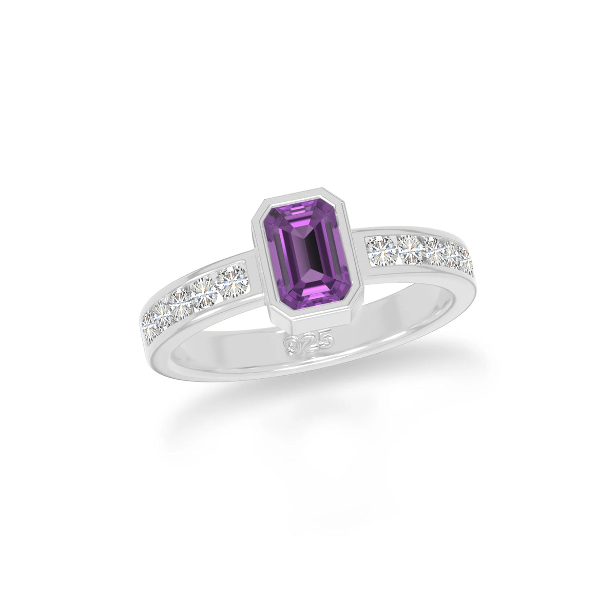 natural amethyst rings for women in sterling silver