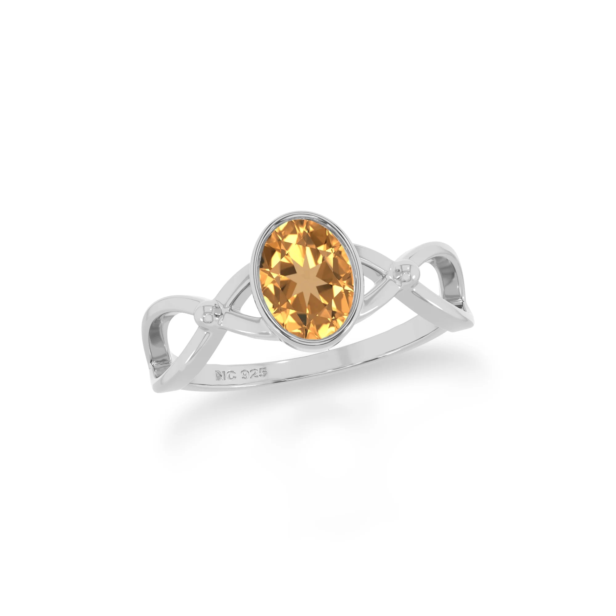 citrine stackable bezel-set ring