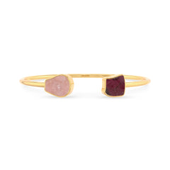 rose quartz rhodolite garnet twister bracelet