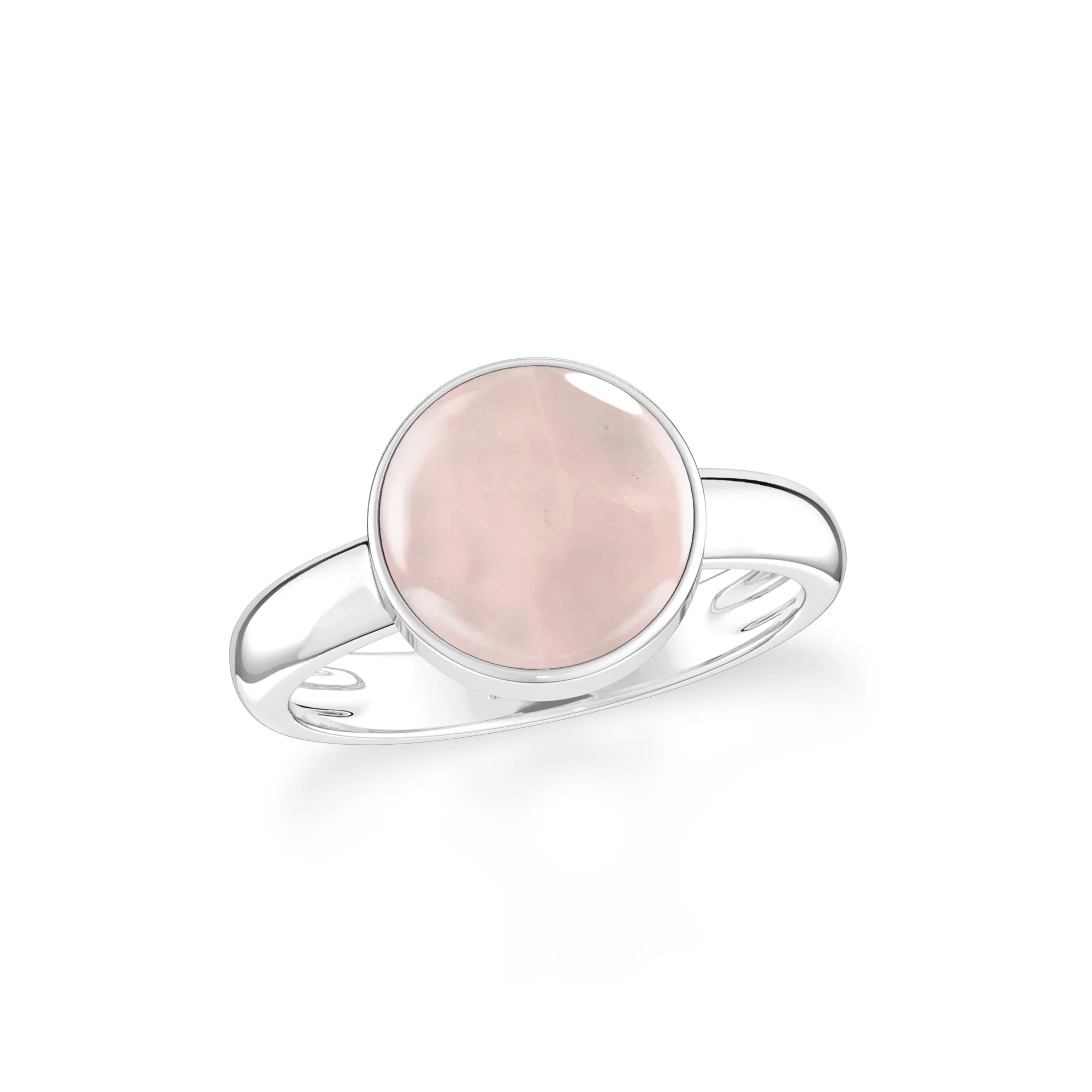 rose-quartz bezel-set ring