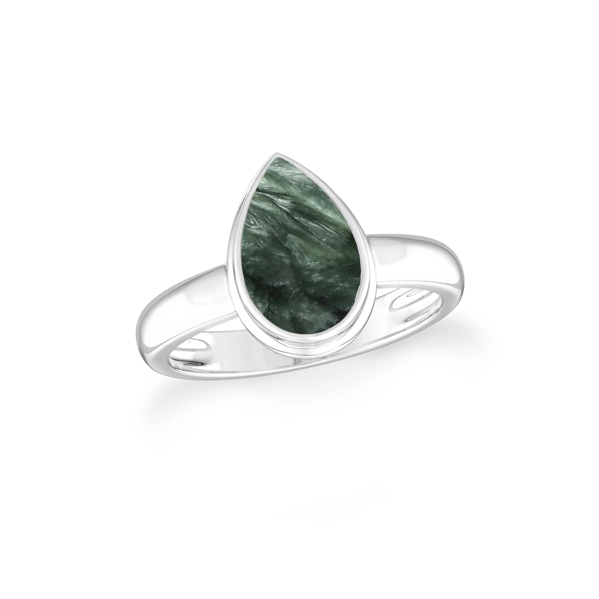 seraphinite bezel-set ring