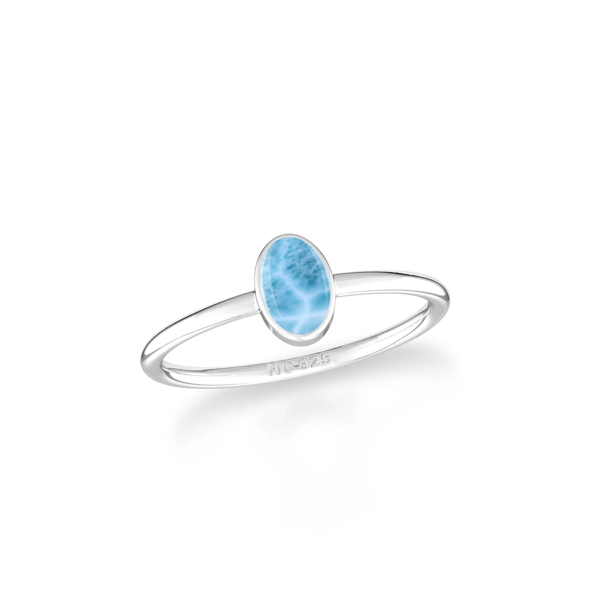 larimar bezel-set ring
