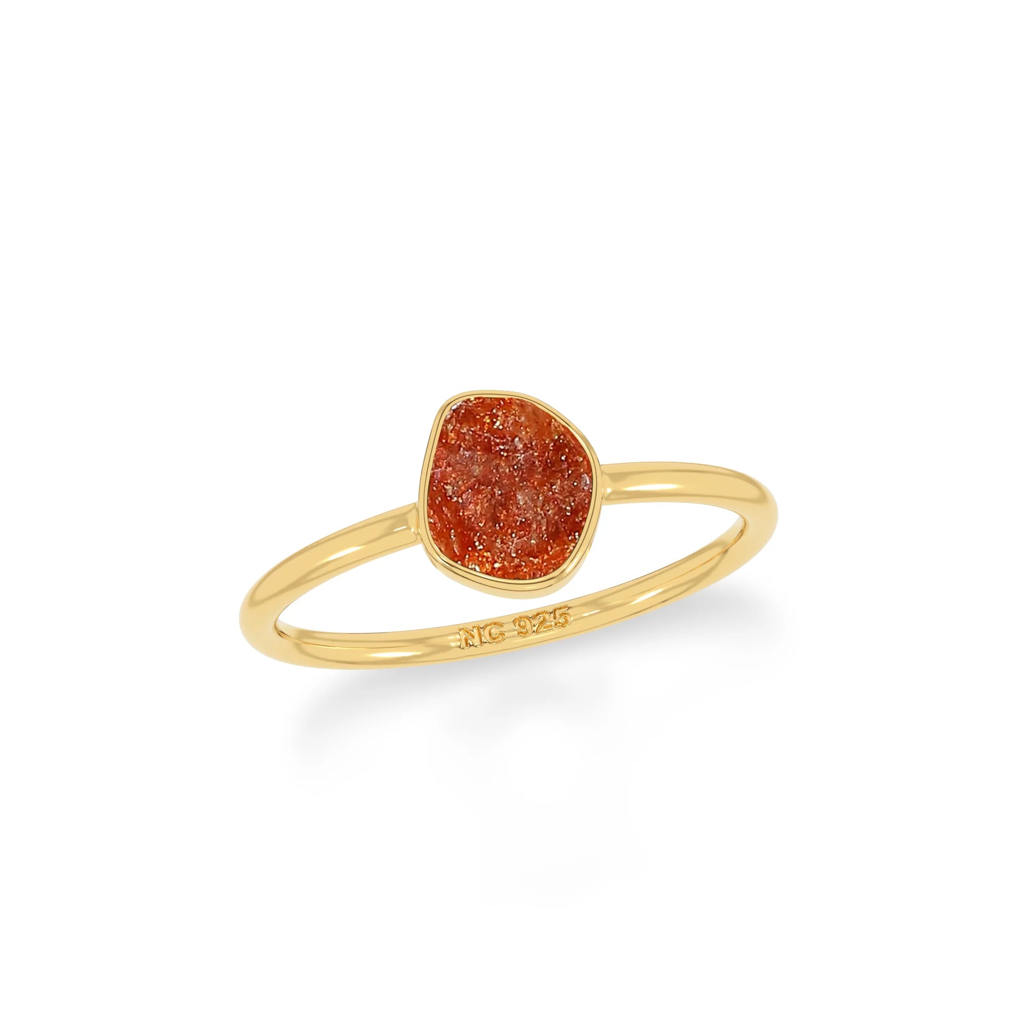 sunstone stackable bezel-set ring