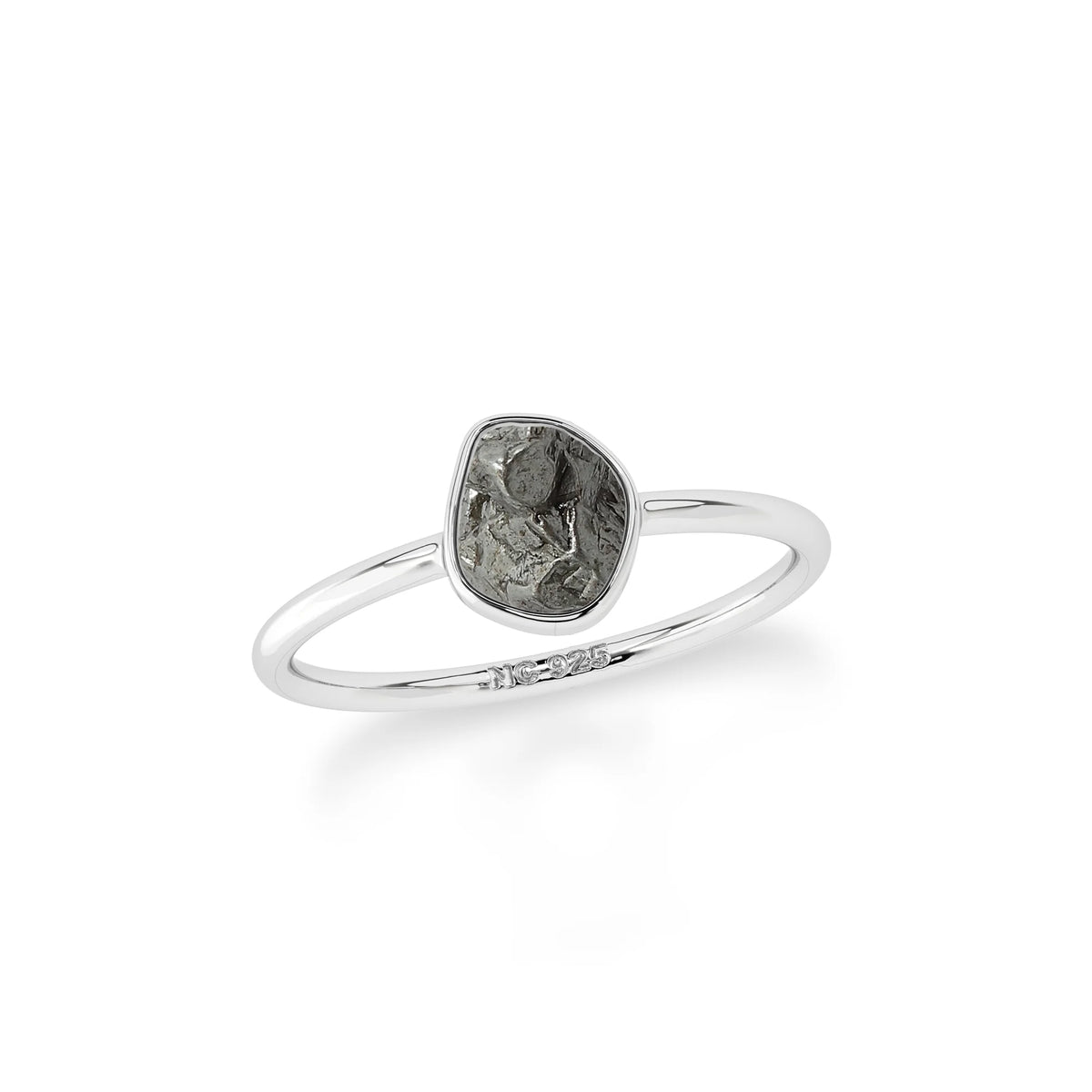 meteorite stackable bezel-set ring