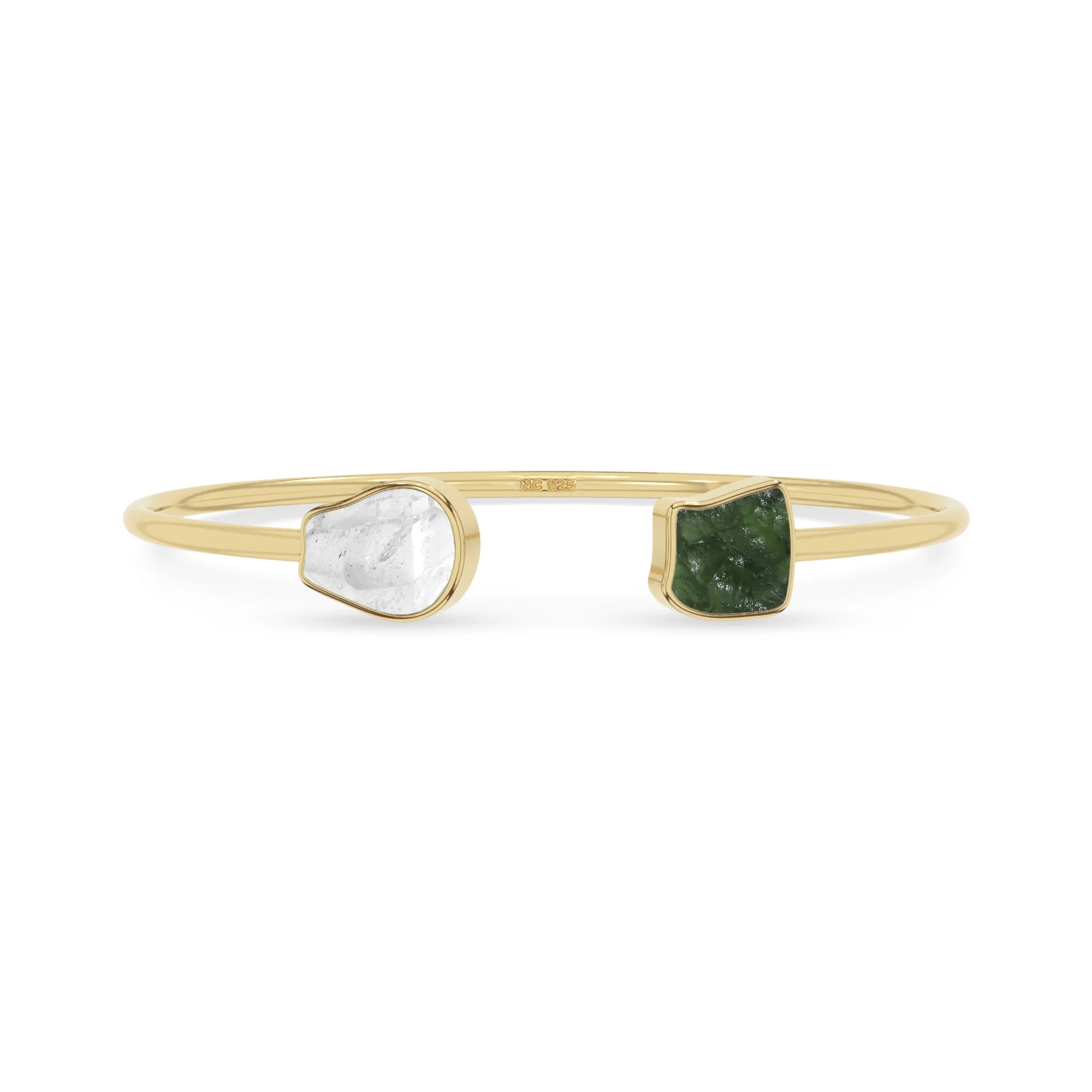 moldavite herkimer twister bracelet