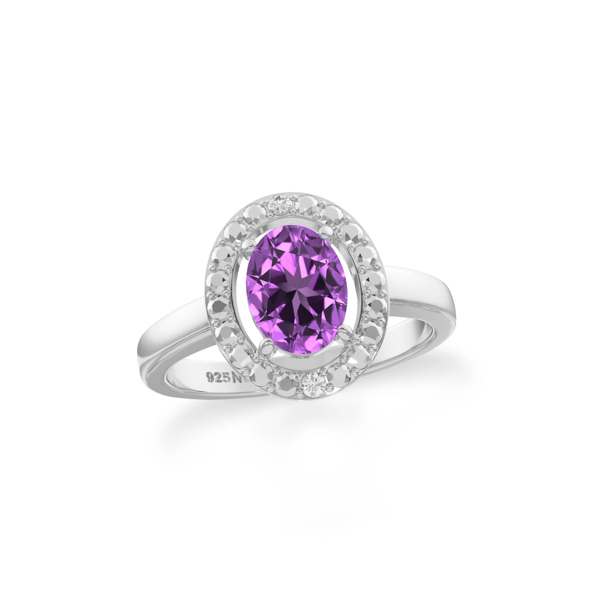 amethyst stackable prong-set ring