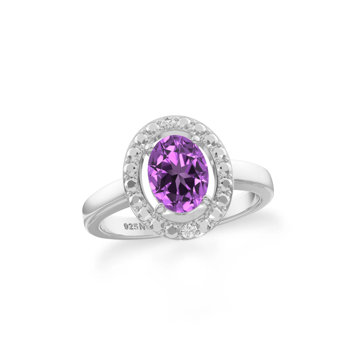 amethyst stackable prong-set ring