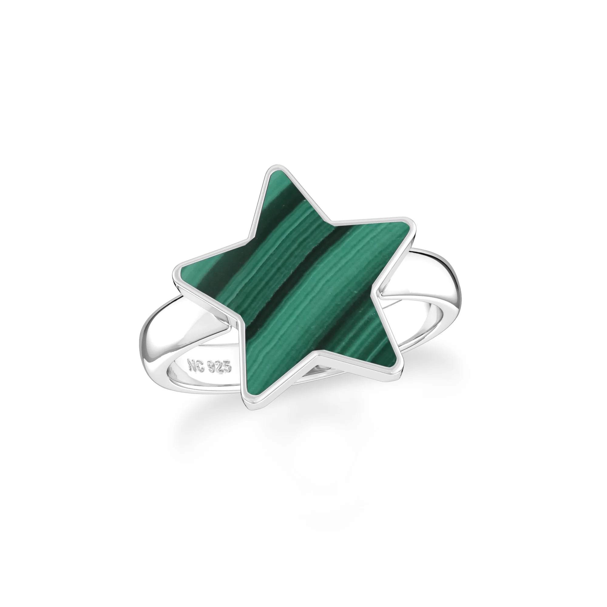 malachite bezel-set ring