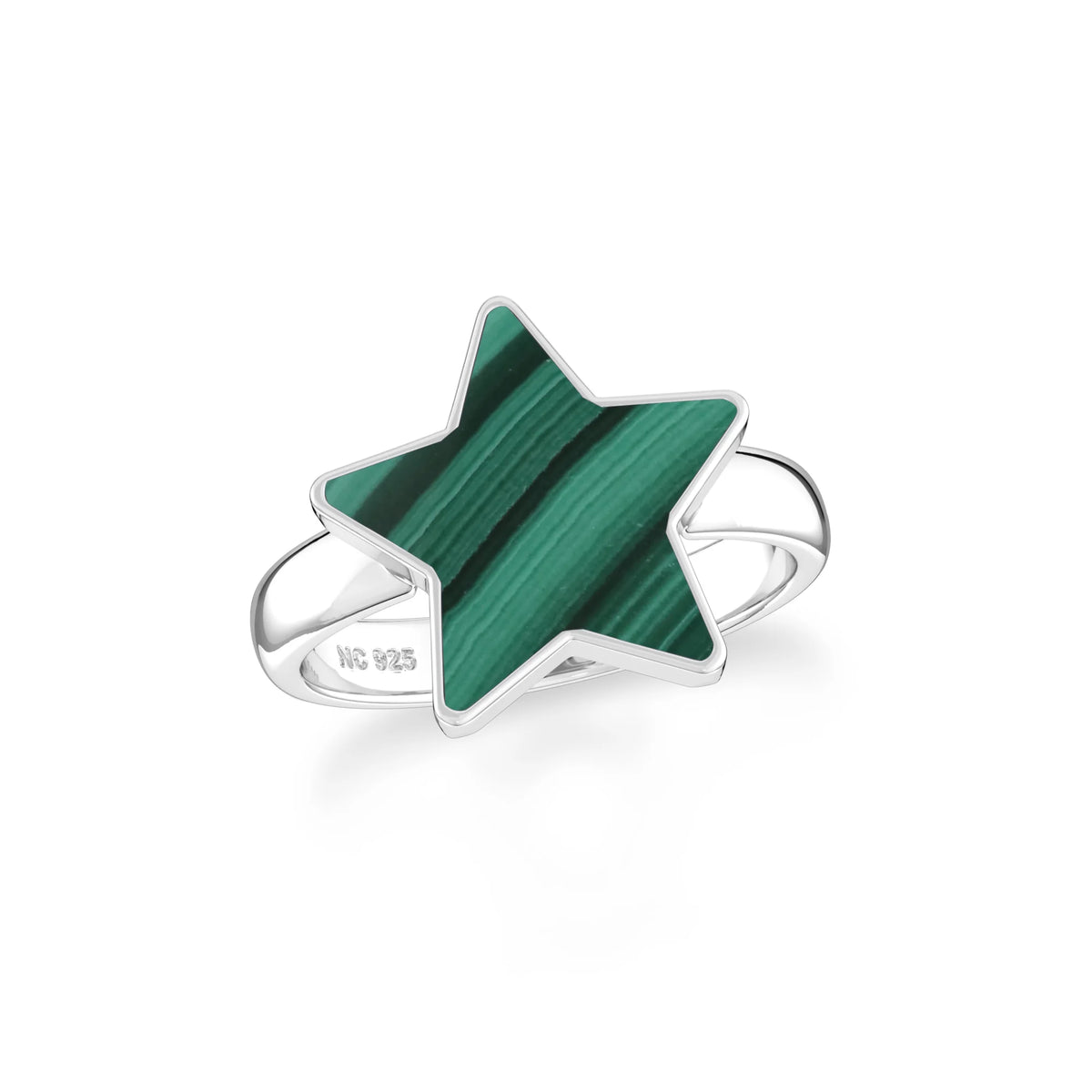 malachite bezel-set ring