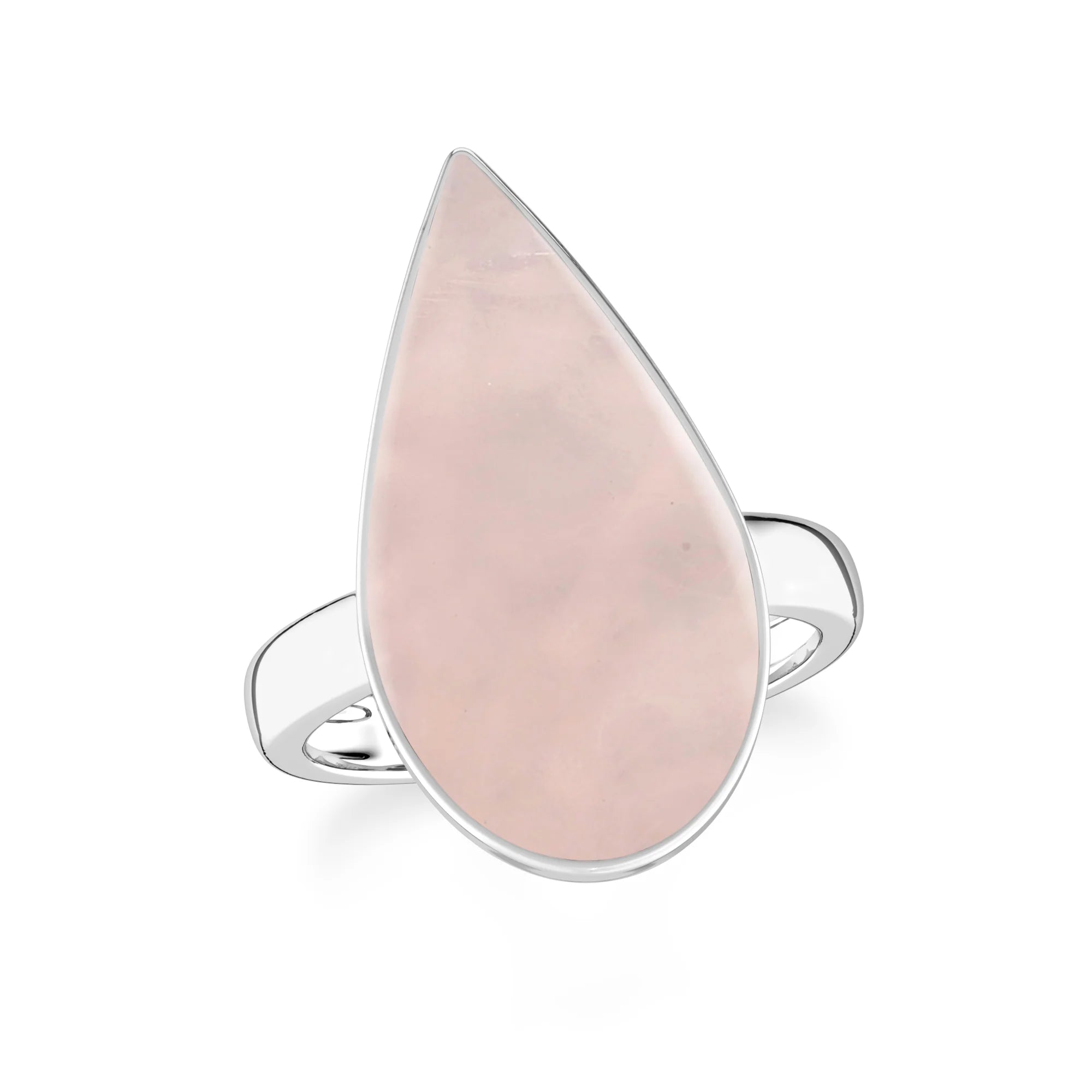 rose-quartz bezel-set ring