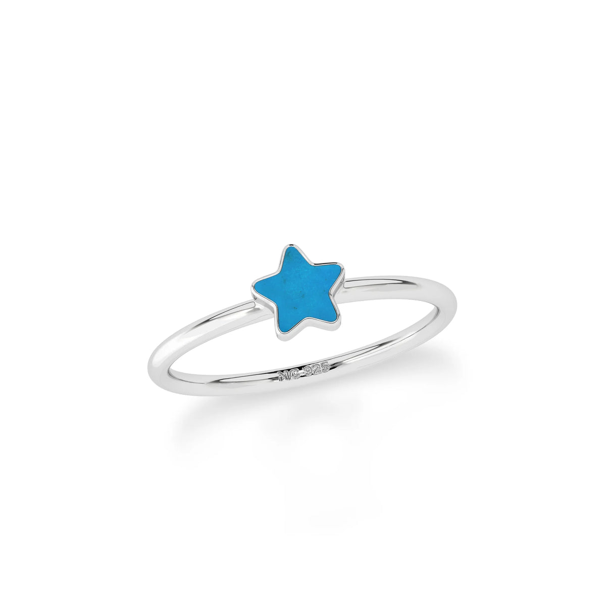 turquoise stackable bezel-set ring