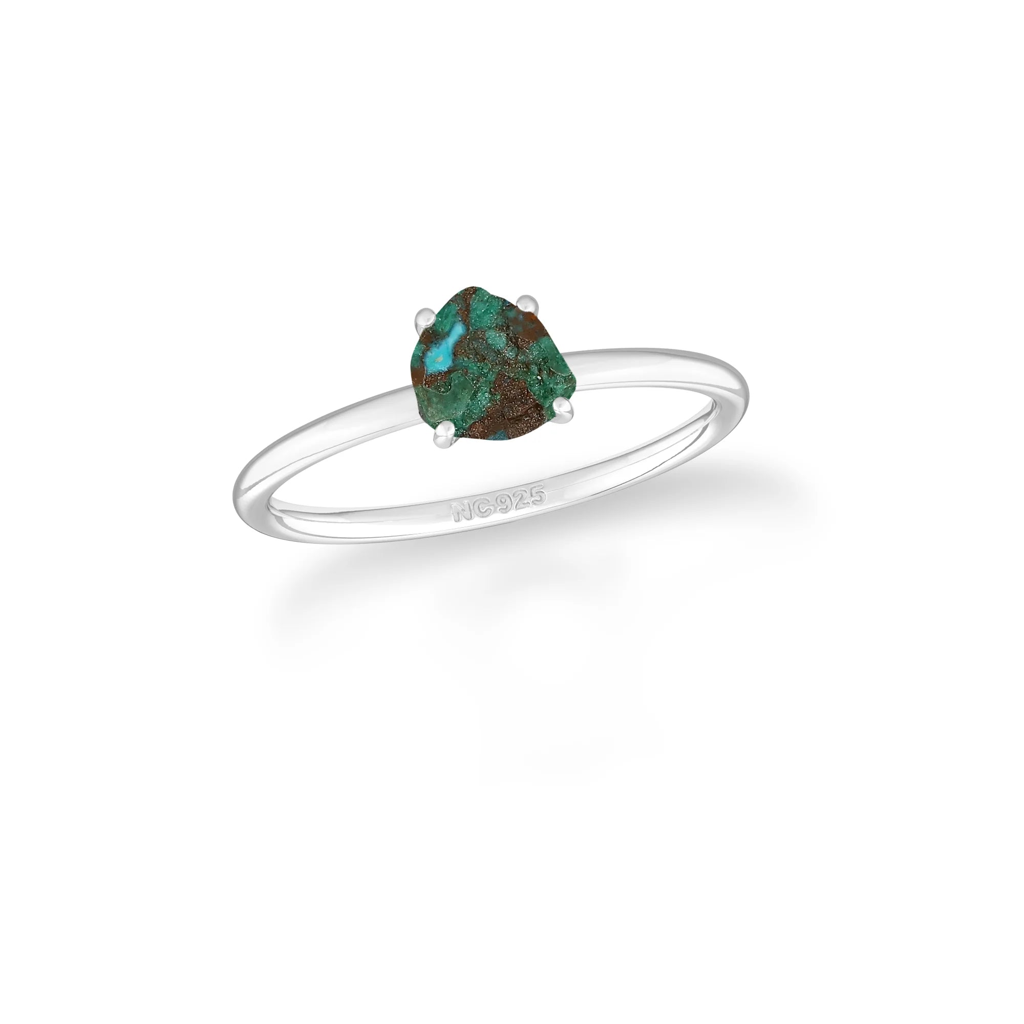 chrysocolla stackable prong-set ring