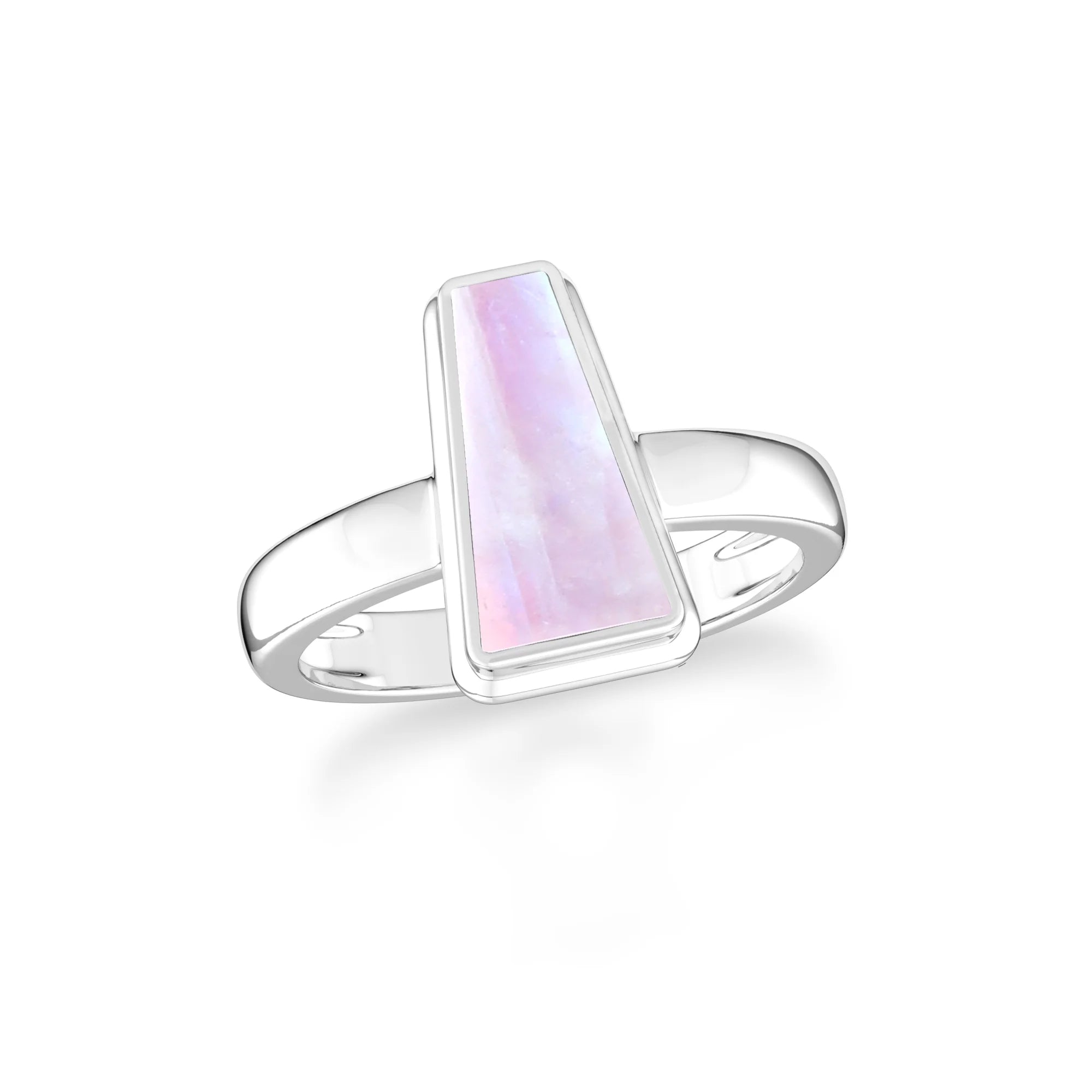 pink-moonstone bezel-set ring