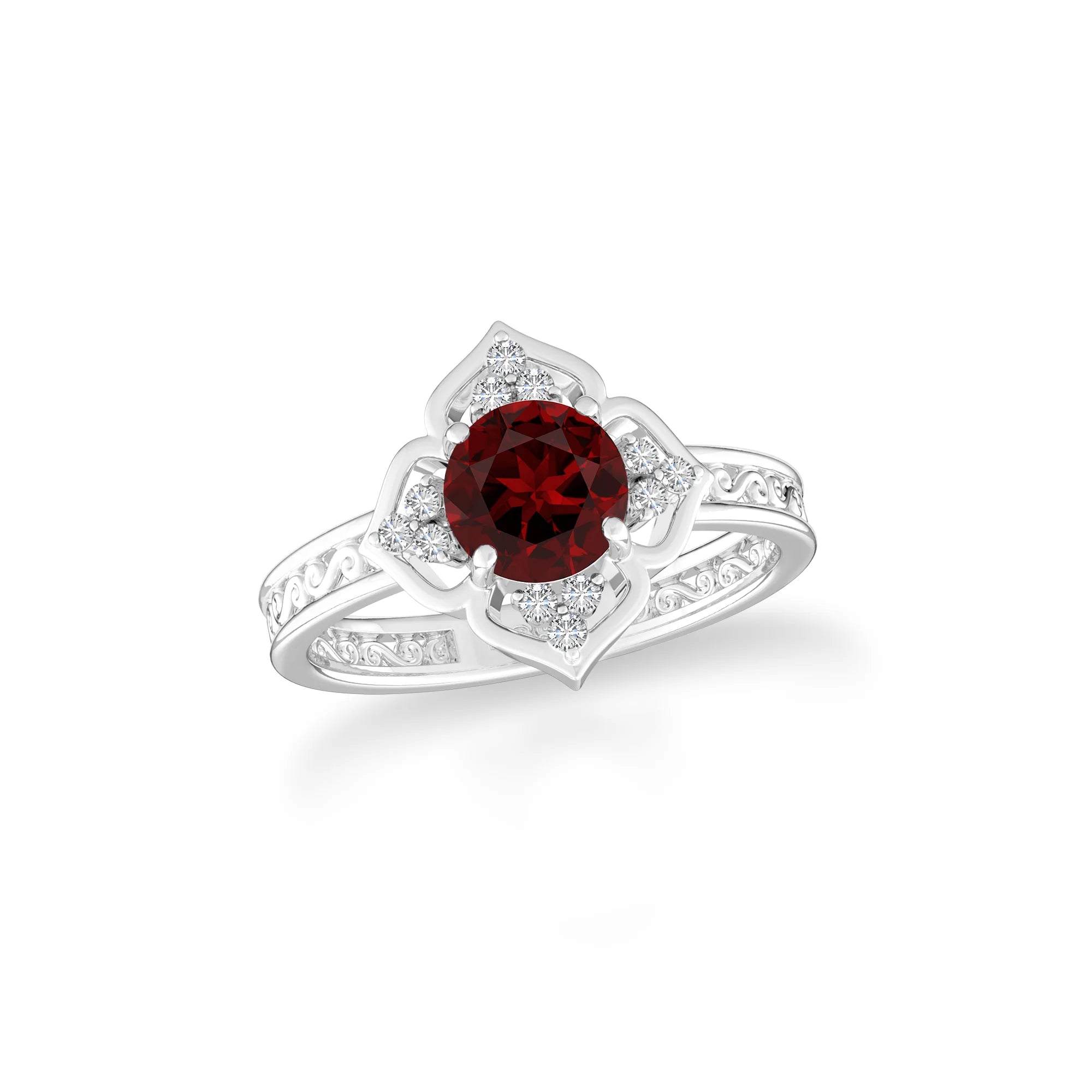 garnet prong-set ring