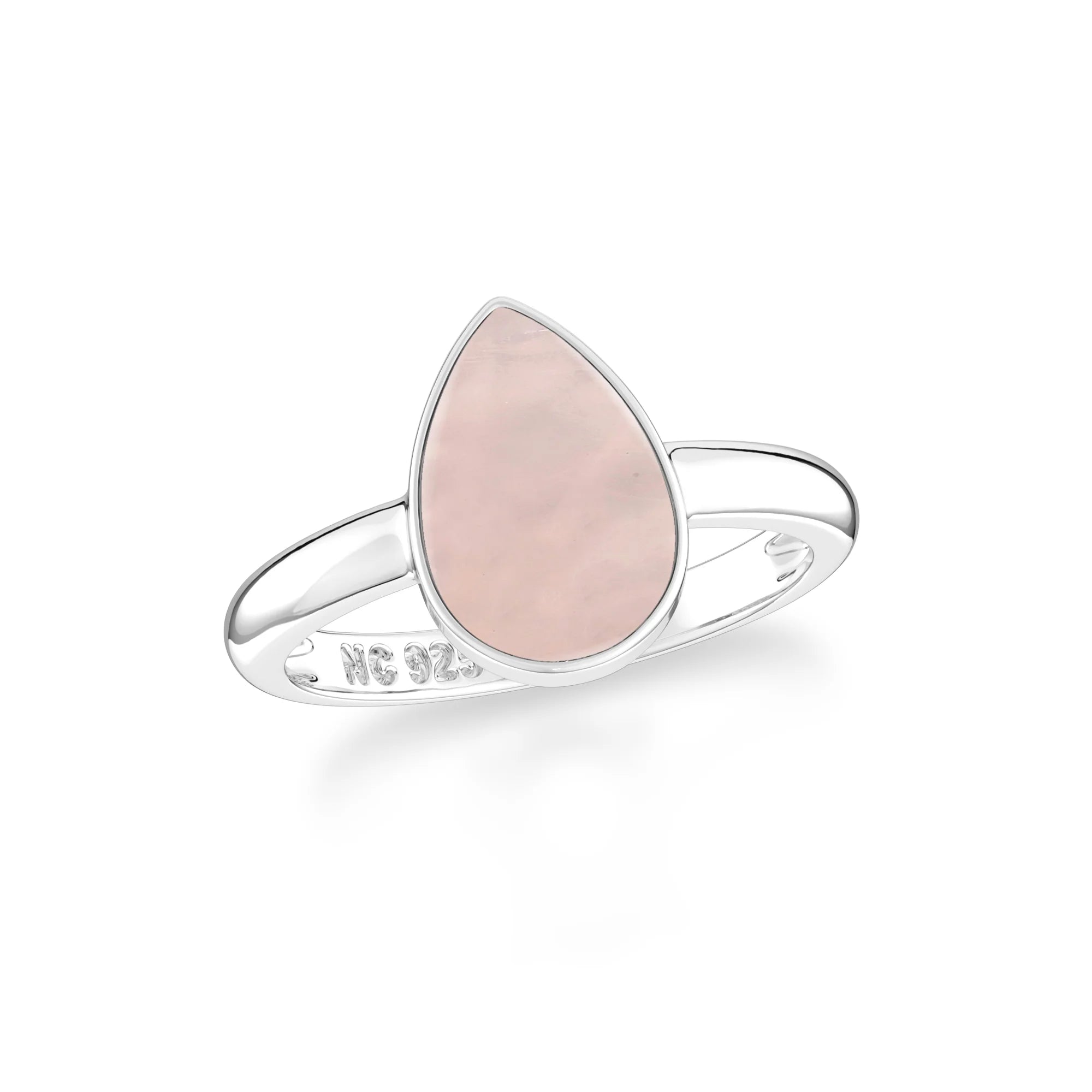 rose quartz bezel-set ring