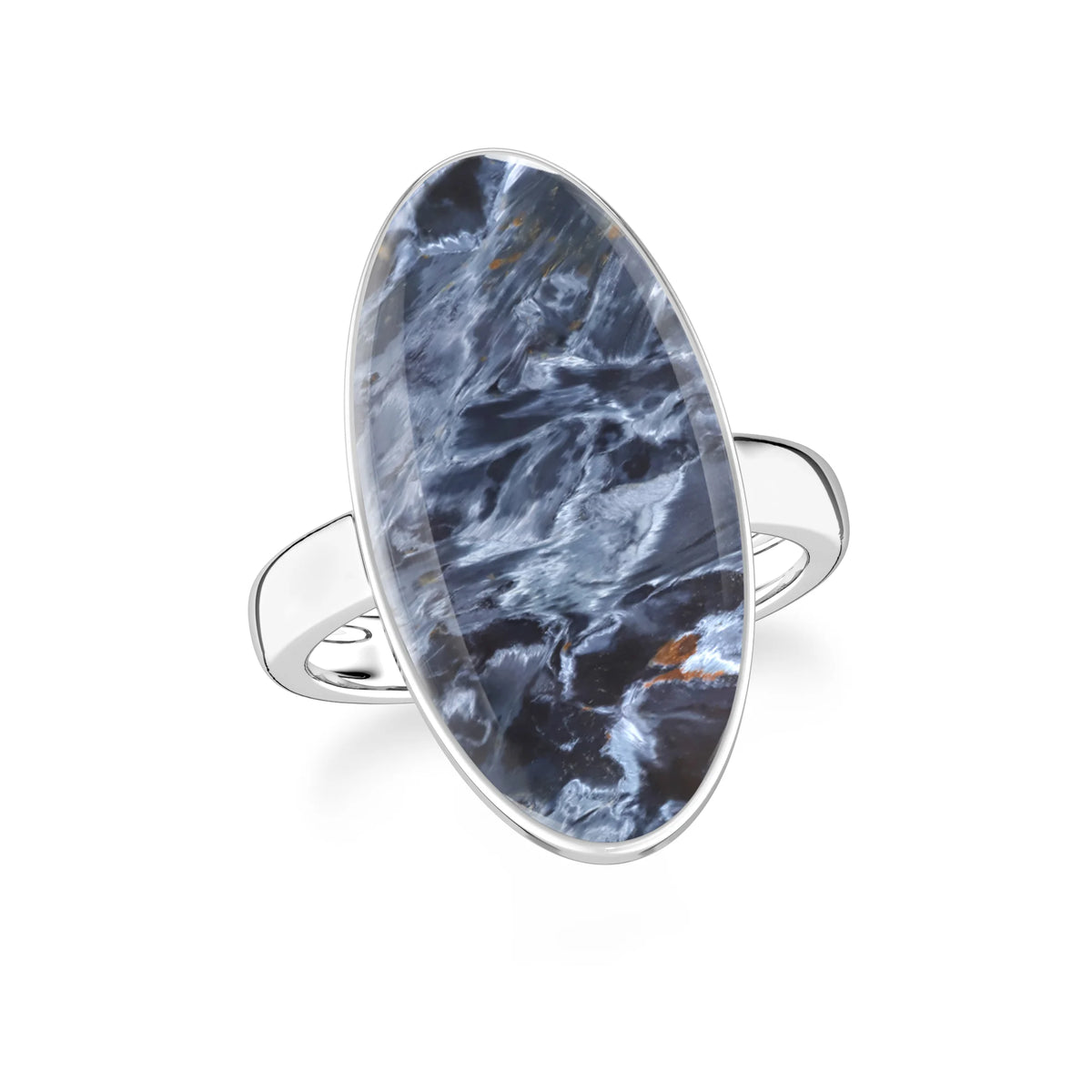 pietersite bezel-set ring