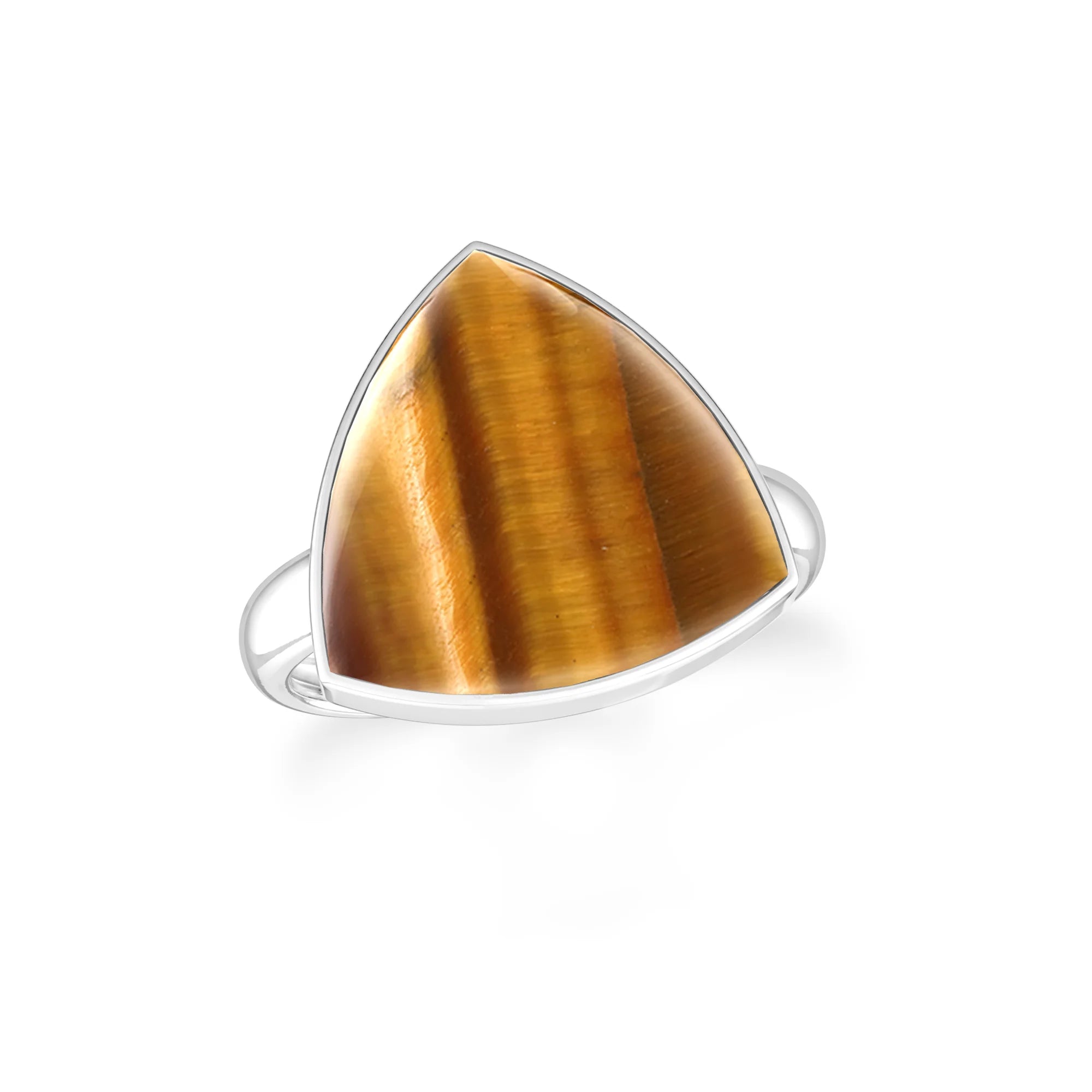 tiger-eye bezel-set ring
