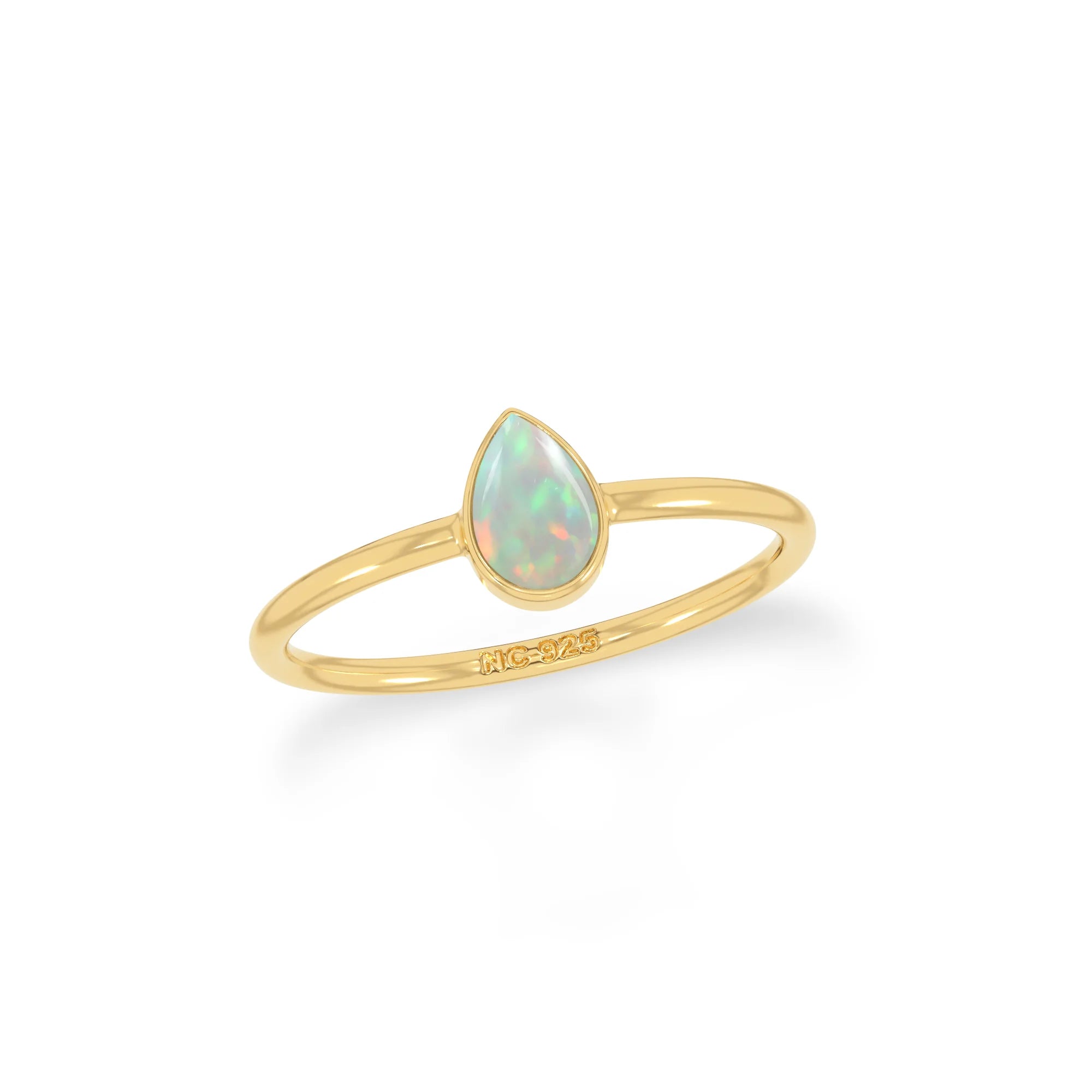 ethiopian opal bezel-set ring