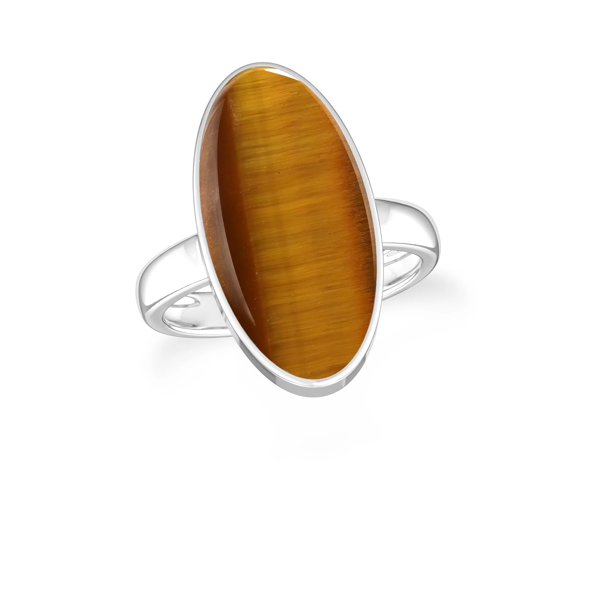 tiger-eye bezel-set ring