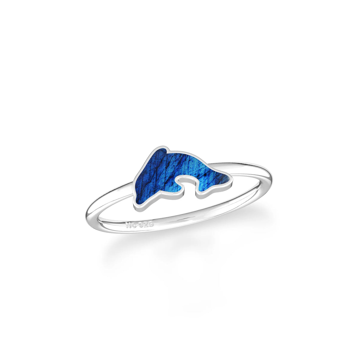 labradorite stackable bezel-set ring