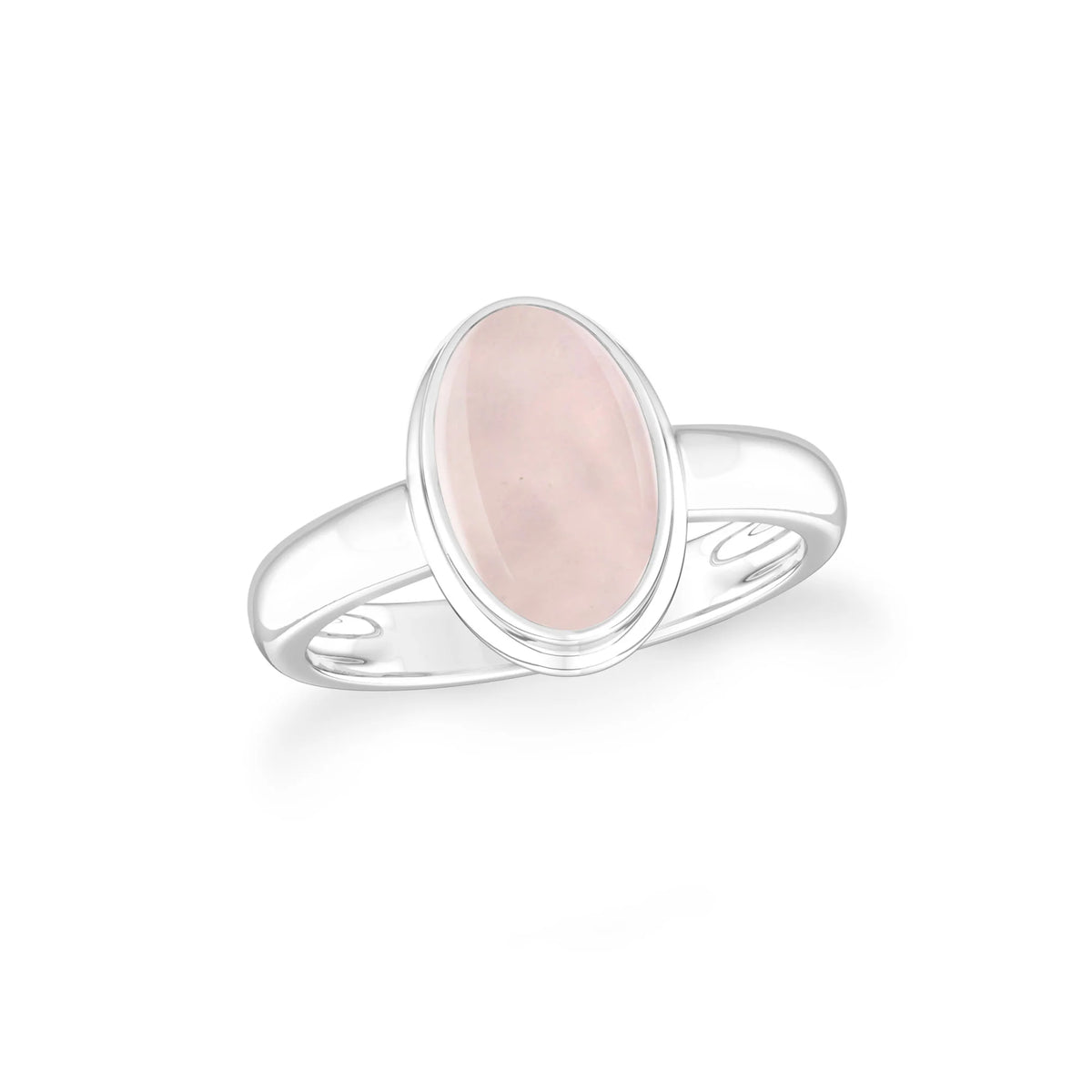 rose-quartz bezel-set ring