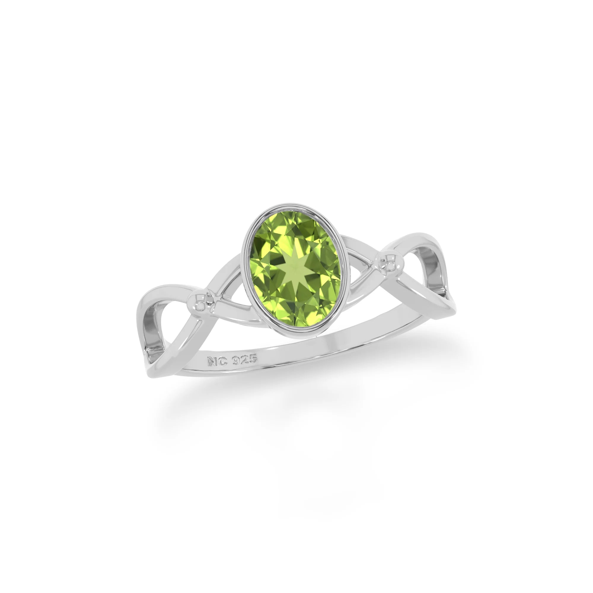 peridot stackable bezel-set ring