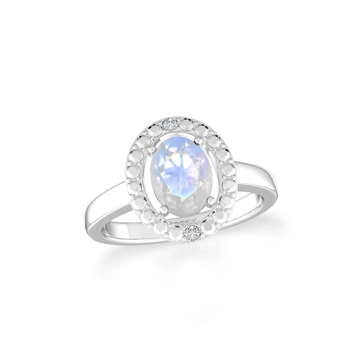 rainbow-moonstone prong-set ring