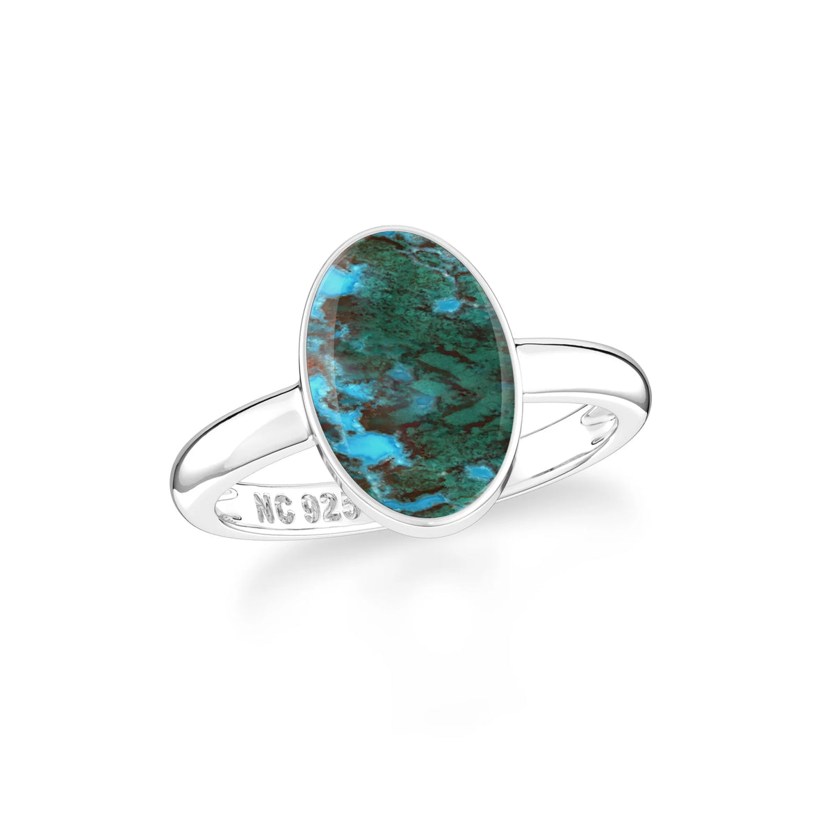 Natural Chrysocolla Malachite Cab Ring | 925 Sterling Silver | Bezel Set | Pack of 6