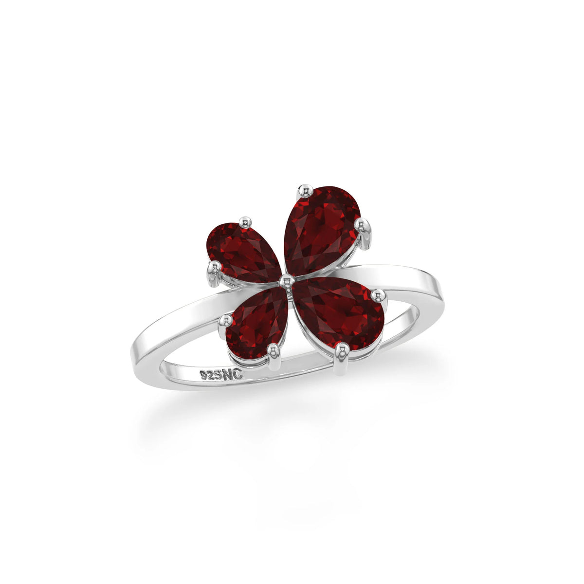 garnet stackable prong-set ring