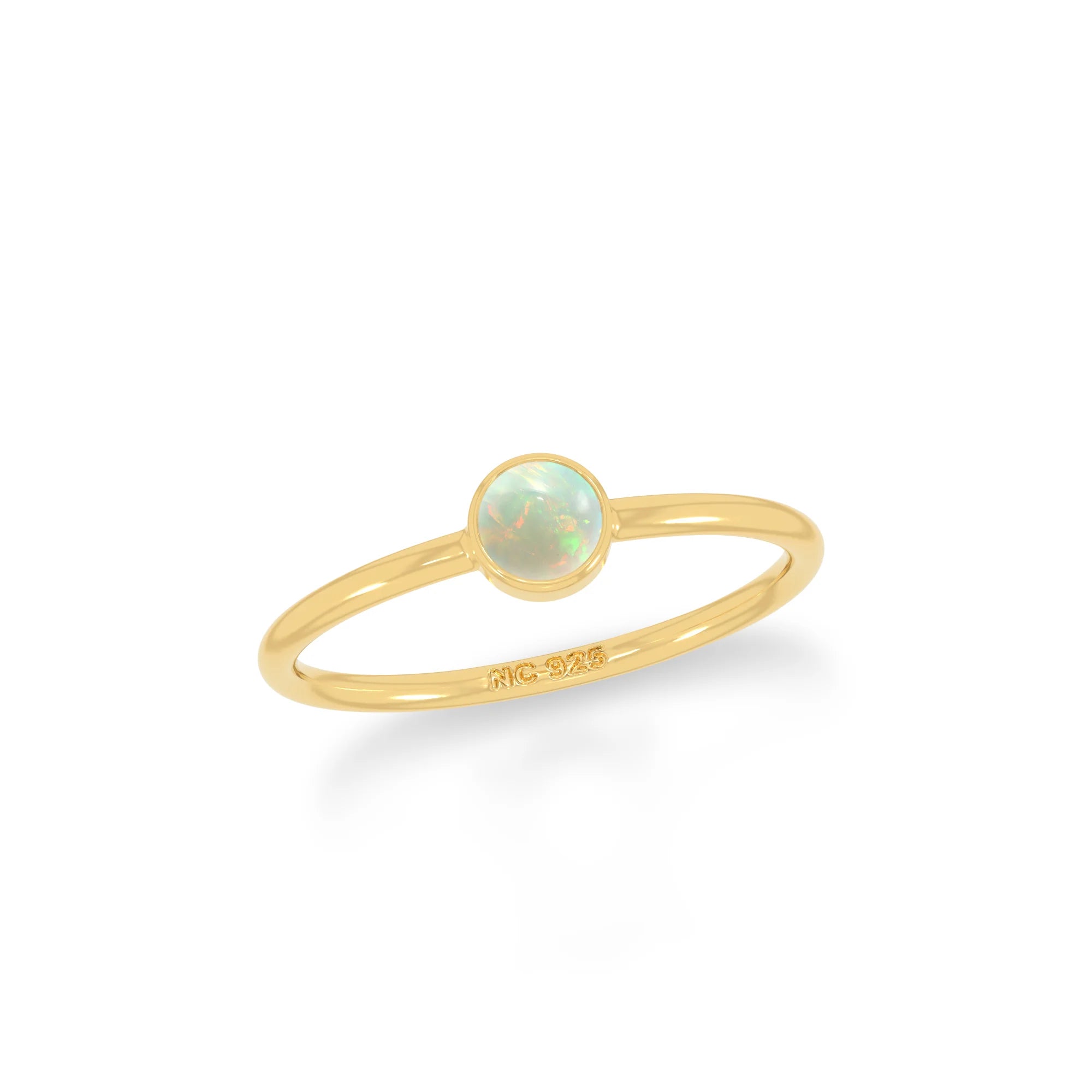 ethiopian opal bezel-set ring