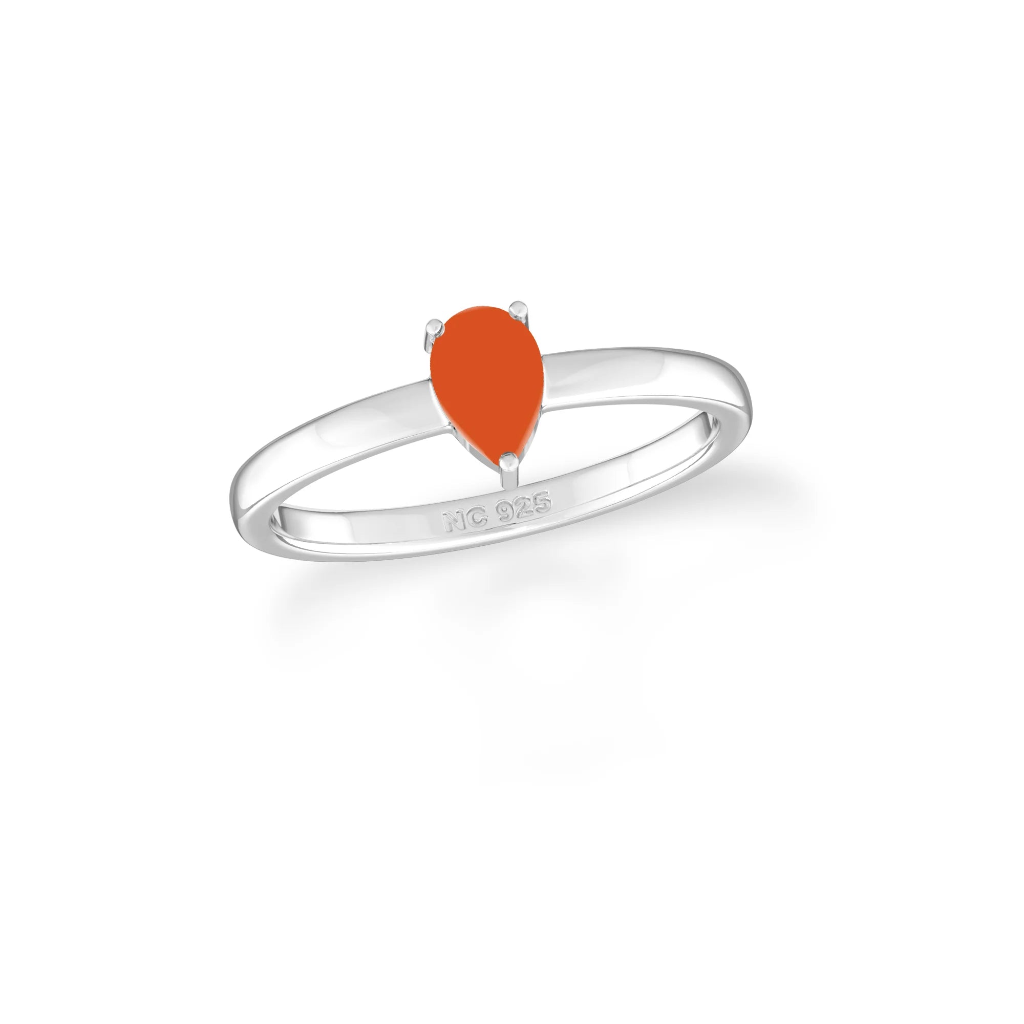 carnelian stackable prong-set ring