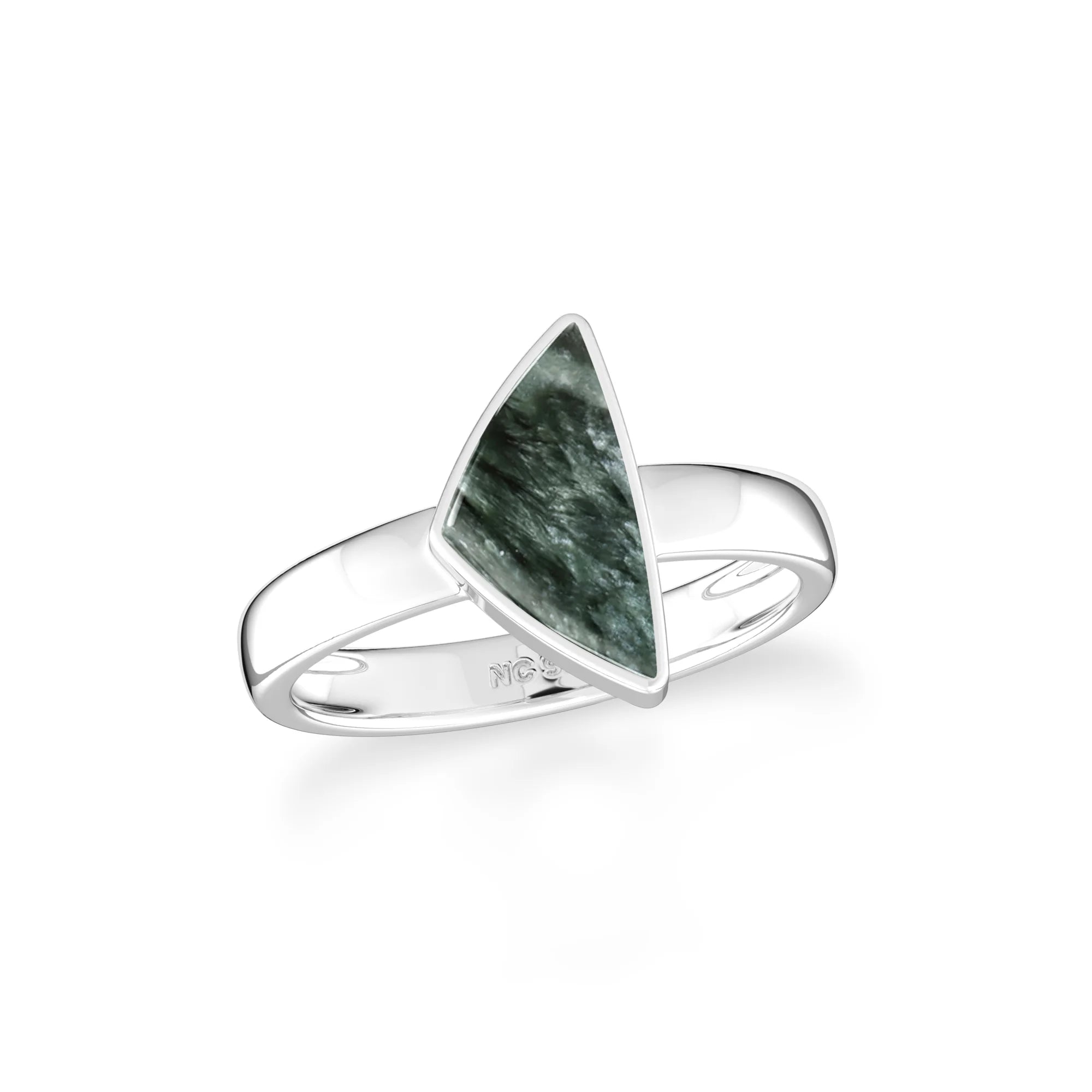 seraphinite bezel-set ring
