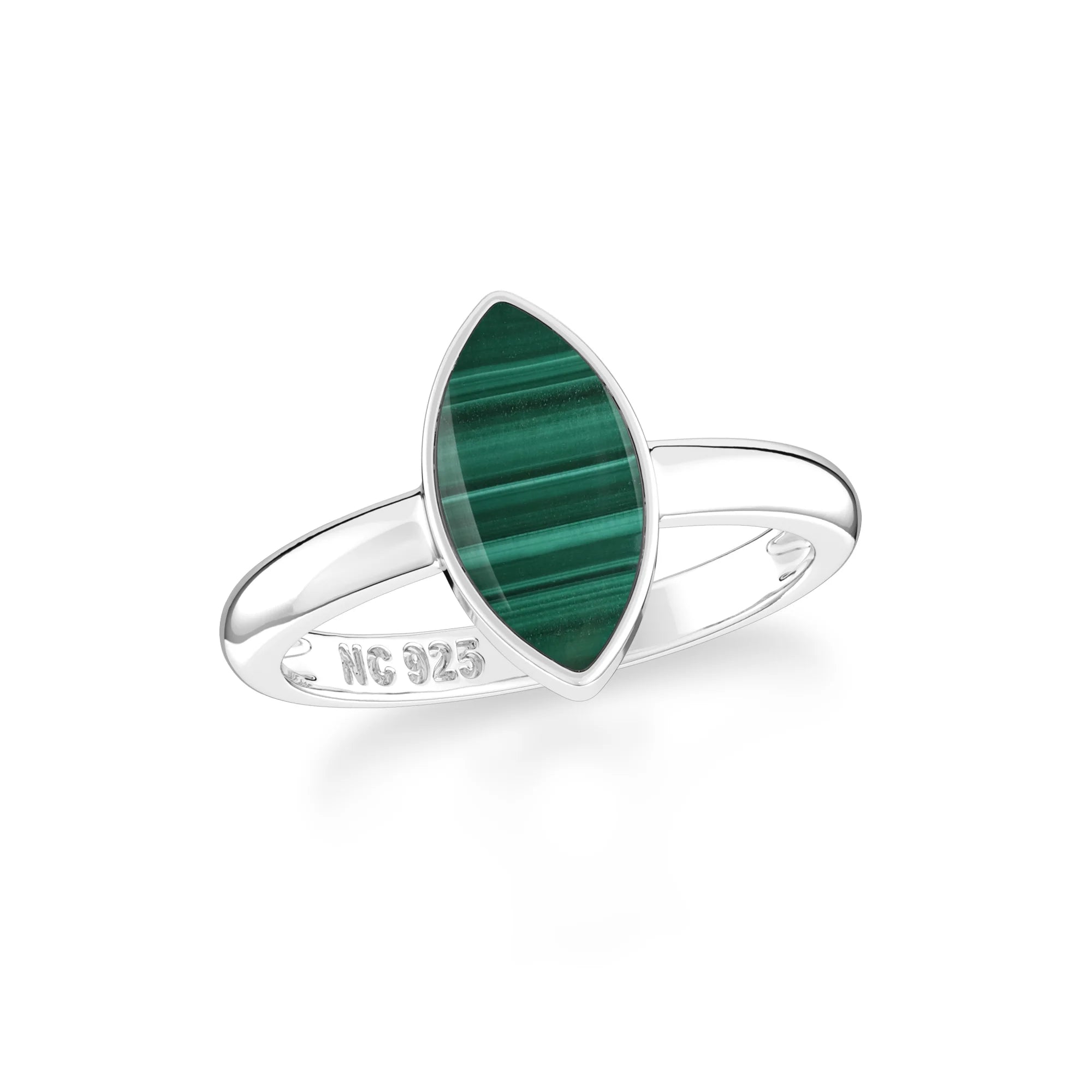 malachite bezel-set ring