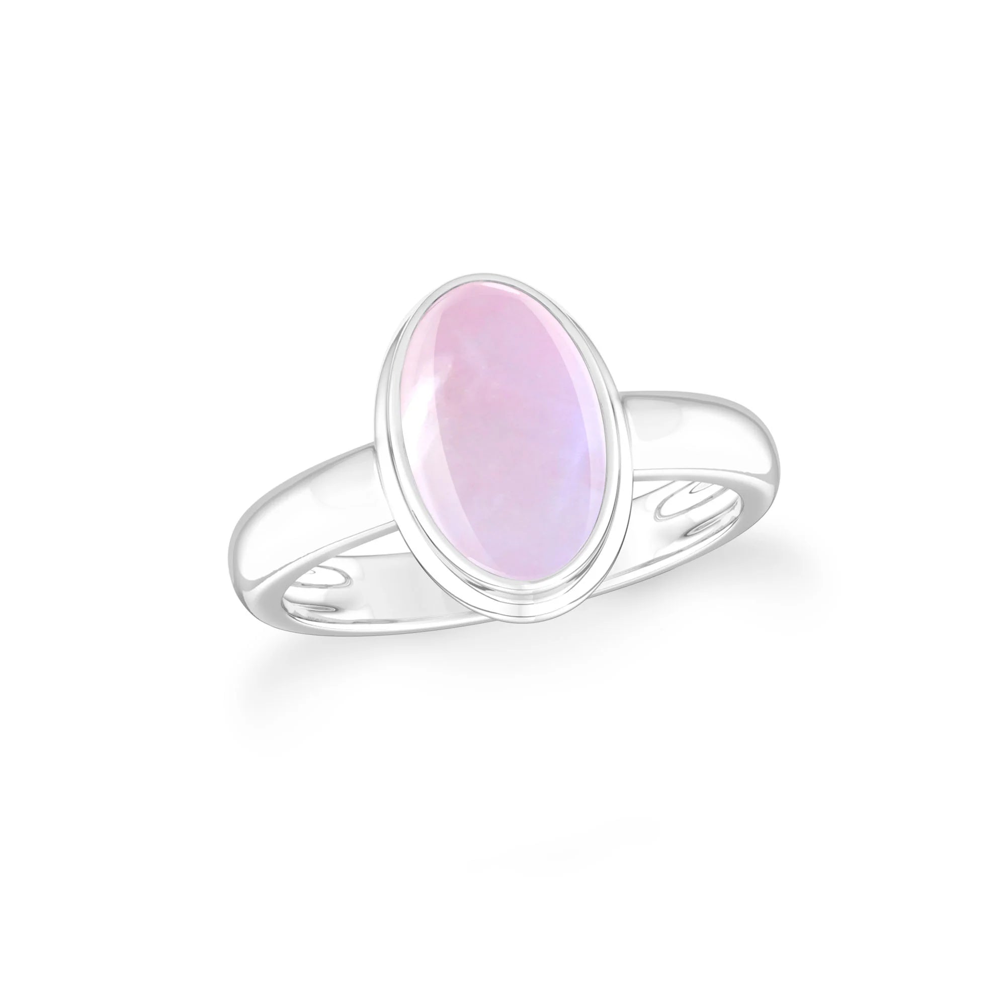 pink-moonstone bezel-set ring