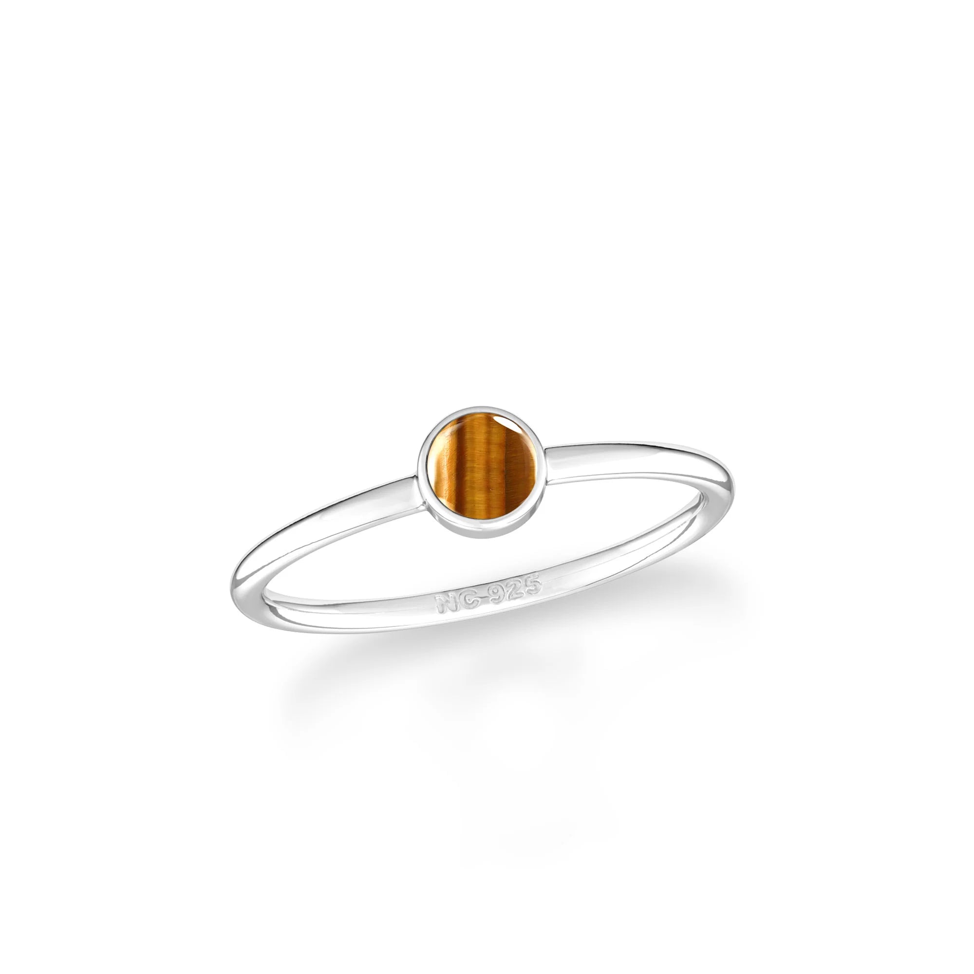 tiger eye bezel-set ring