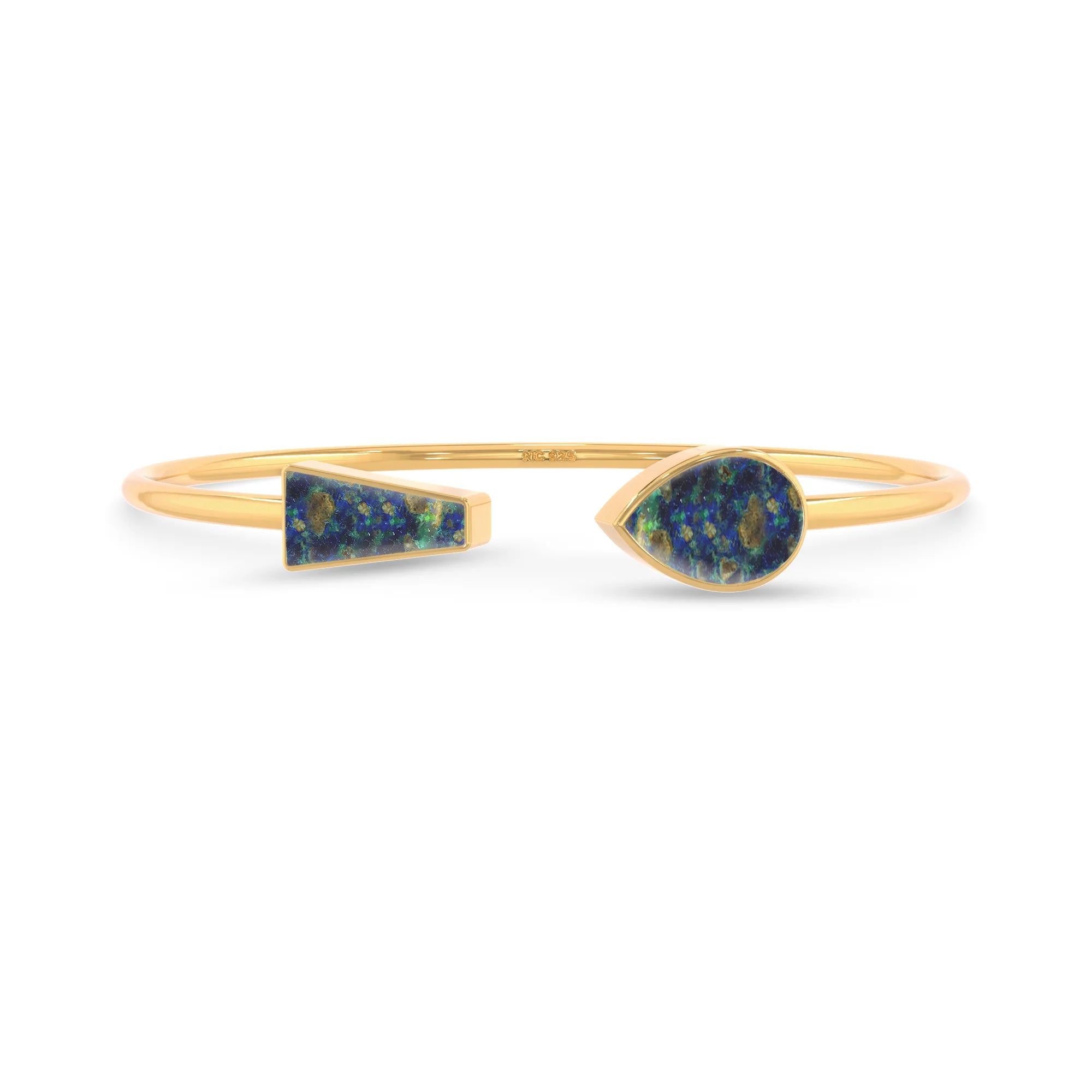 azurite malachite cab bracelet