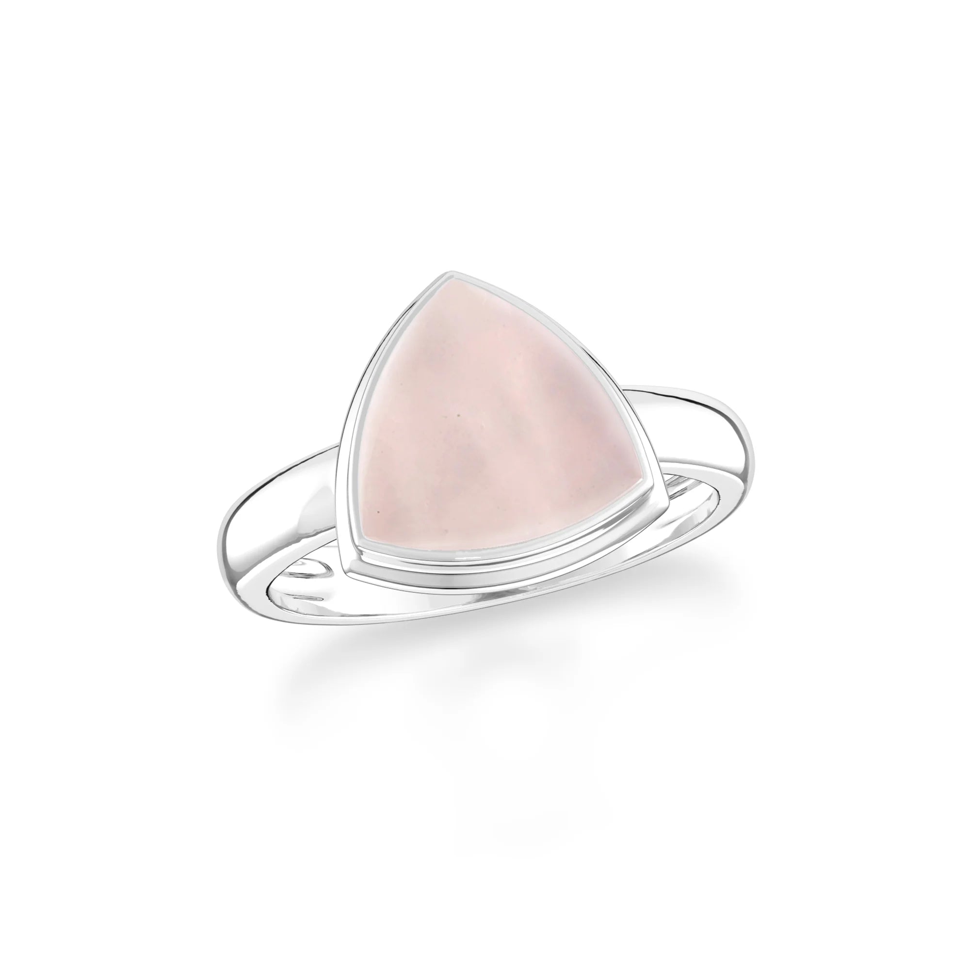 rose-quartz bezel-set ring