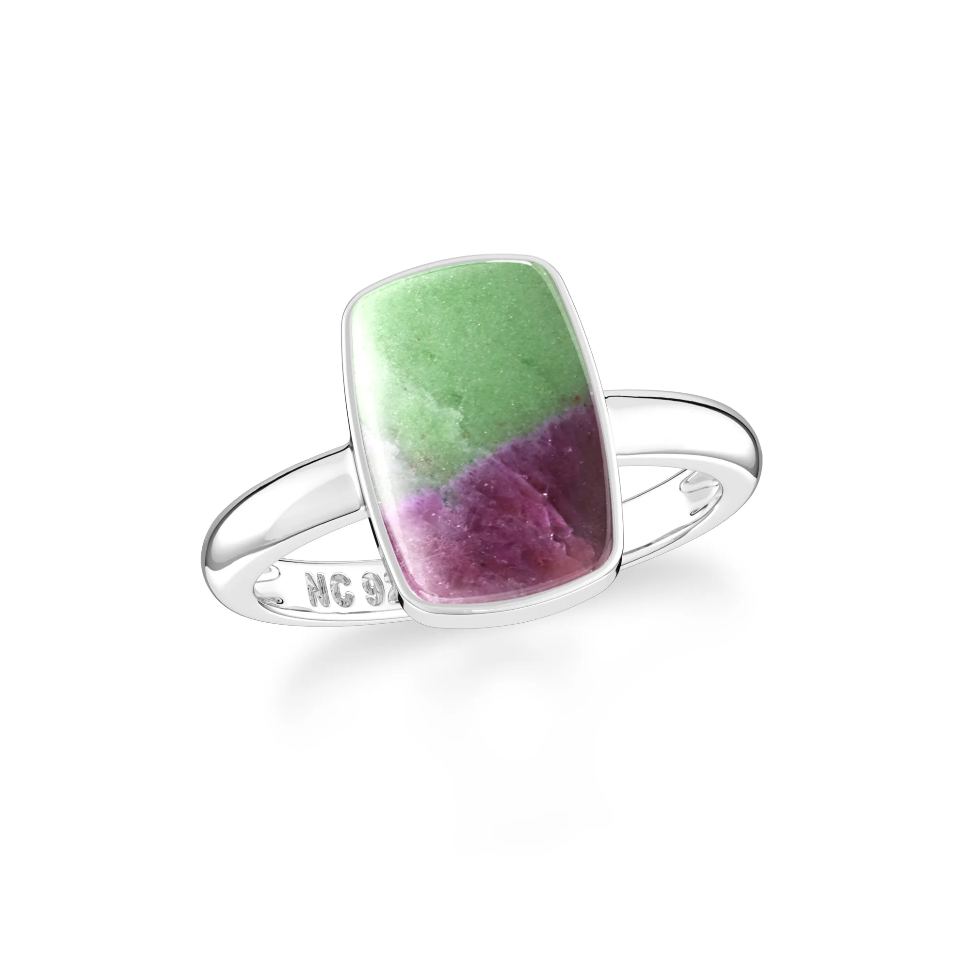 rose quartz bezel-set ring